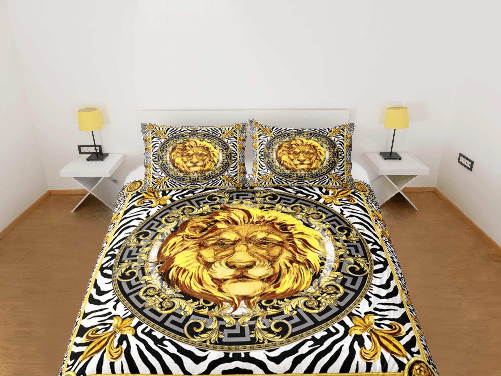 daintyduvet Mixed Baroque Gold Luxury Duvet Cover Aesthetic Bedding Set Full Victorian Decor King Duvet Cover Queen Duvet Comforter Cover