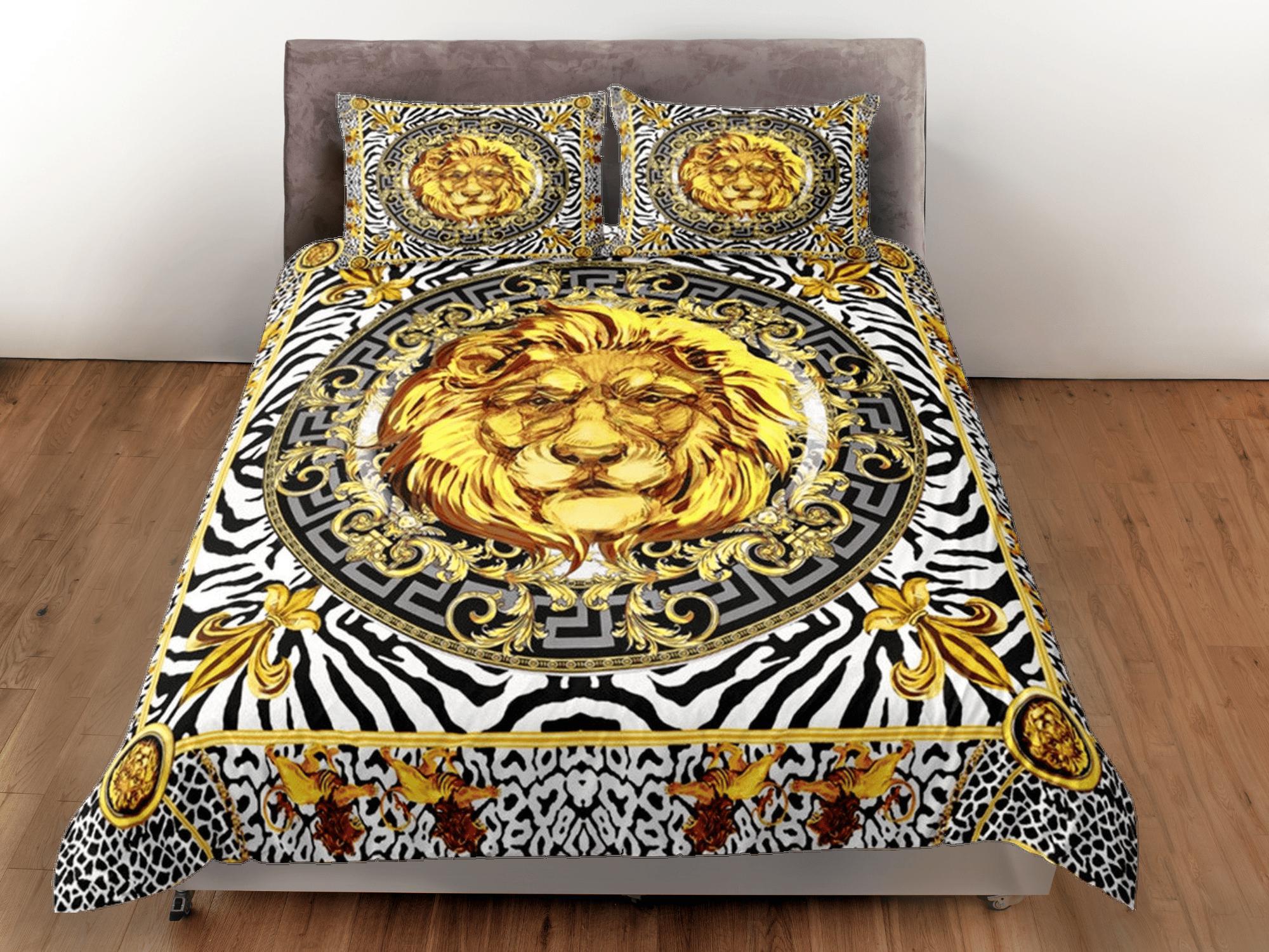 daintyduvet Mixed Baroque Gold Luxury Duvet Cover Aesthetic Bedding Set Full Victorian Decor King Duvet Cover Queen Duvet Comforter Cover