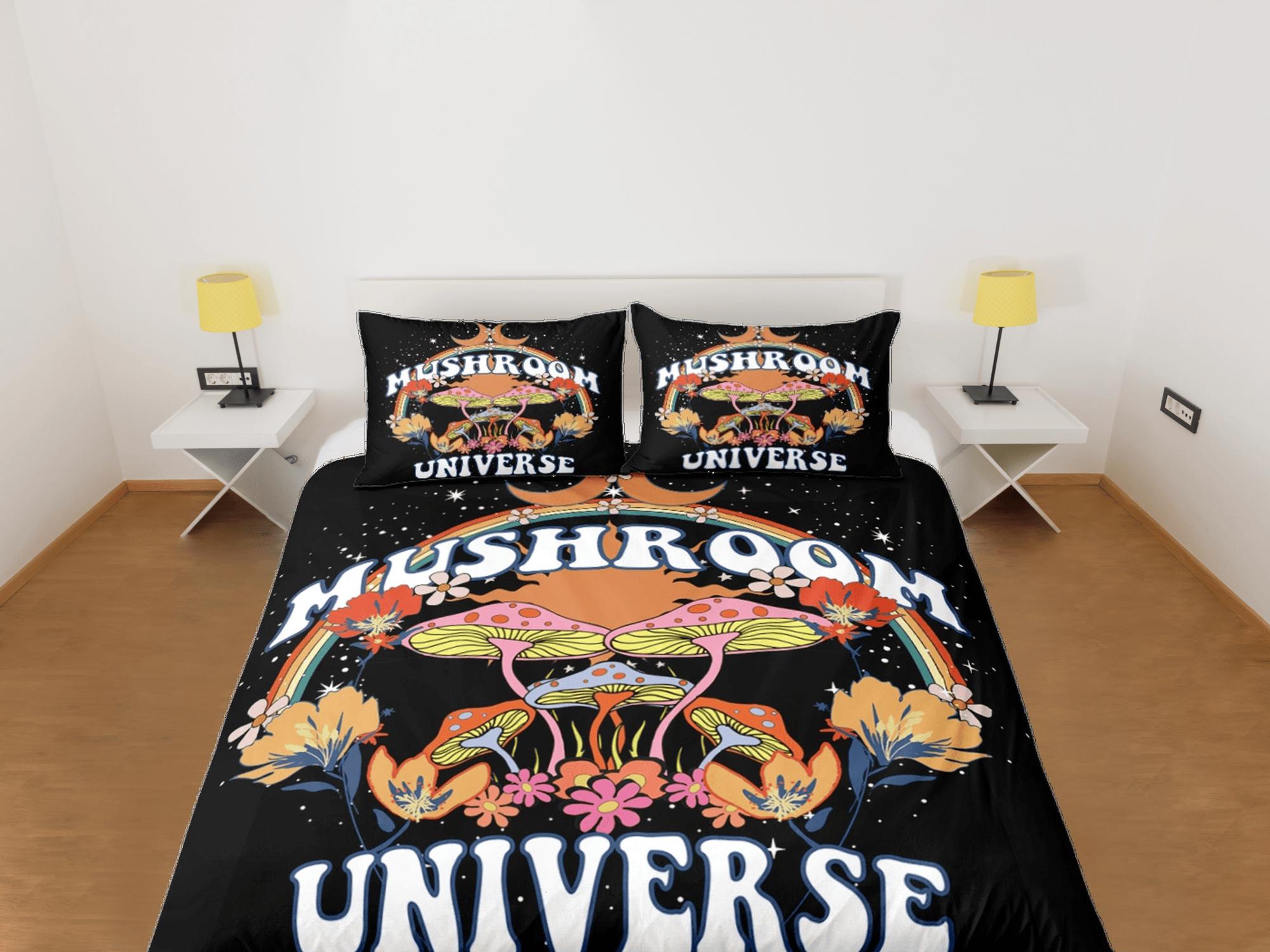 daintyduvet Mushroom bedding 90s nostalgia hippie bedding retro duvet cover set, colorful bedding, teens and adult duvet cover, maximalist decor