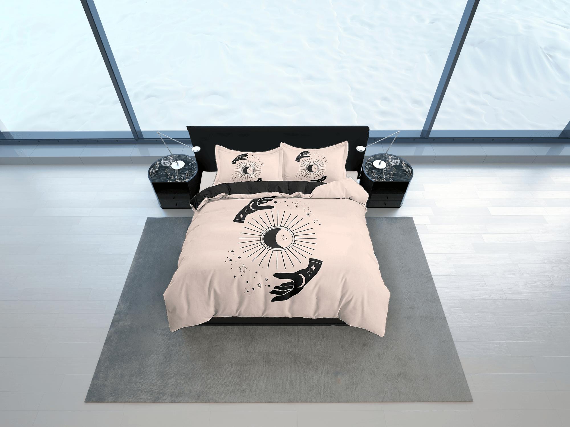 daintyduvet Mystical Magic Boho Beige Bedding Minimalist, Zodiac Gift Celestial Dorm Bedding, Astrology Duvet Cover Set, Aesthetic Duvet King Queen Full