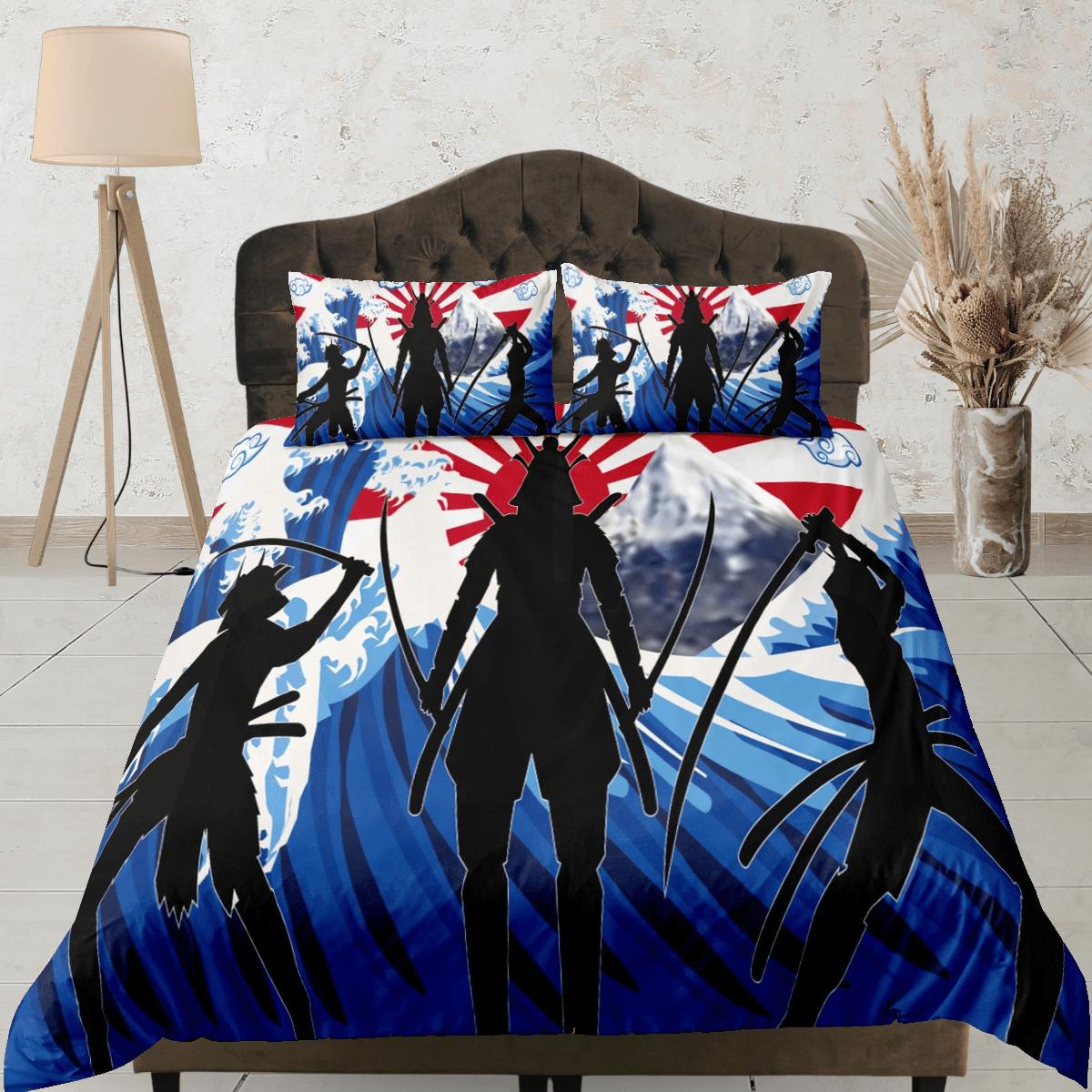 daintyduvet Oriental bedding, hero fighters, japanese duvet cover set for king, queen, full, twin, single, toddler bed, bedding for boys, japan culture