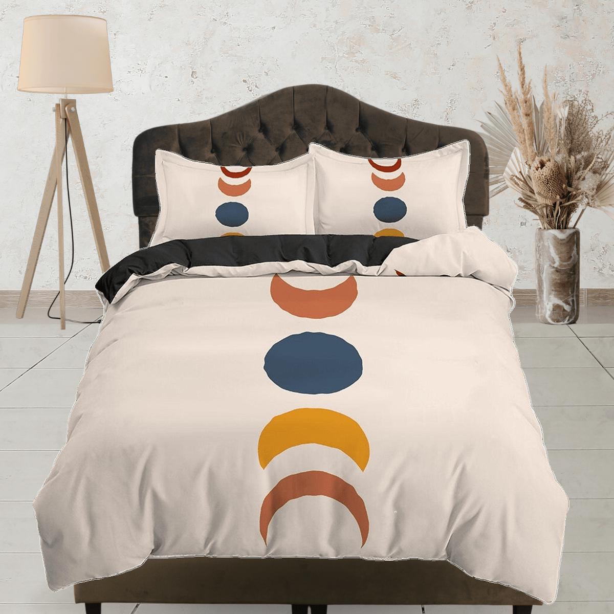 daintyduvet Phases of the Moon Astrology Boho Beige Bedding, Zodiac Gift, Minimalist Dorm Bedding, Aesthetic Duvet Cover King Queen Full Twin Single