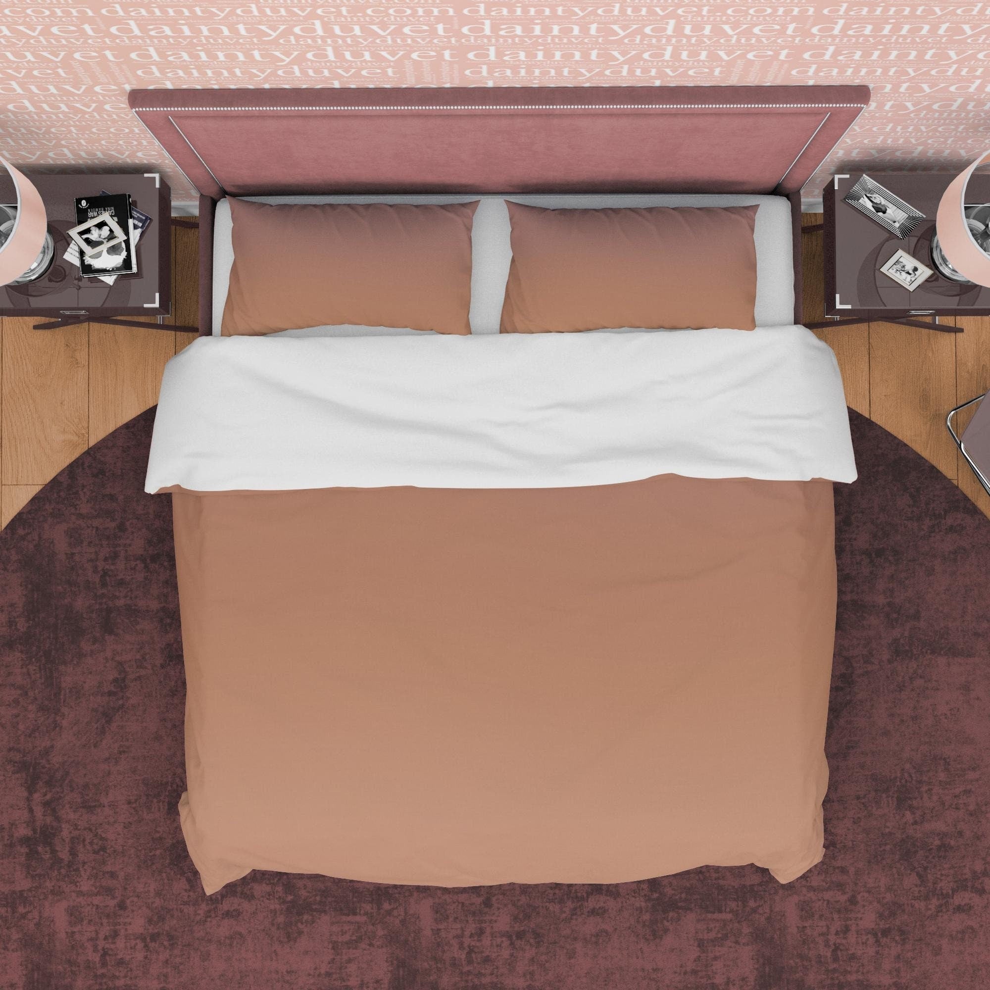 Plain Brown Autumn Duvet Cover Fall Bedding Set, Neutral Colors Aesthetic Quilt Cover, Boho Bedspread, Printed Bed Cover, Unique Bed Cover