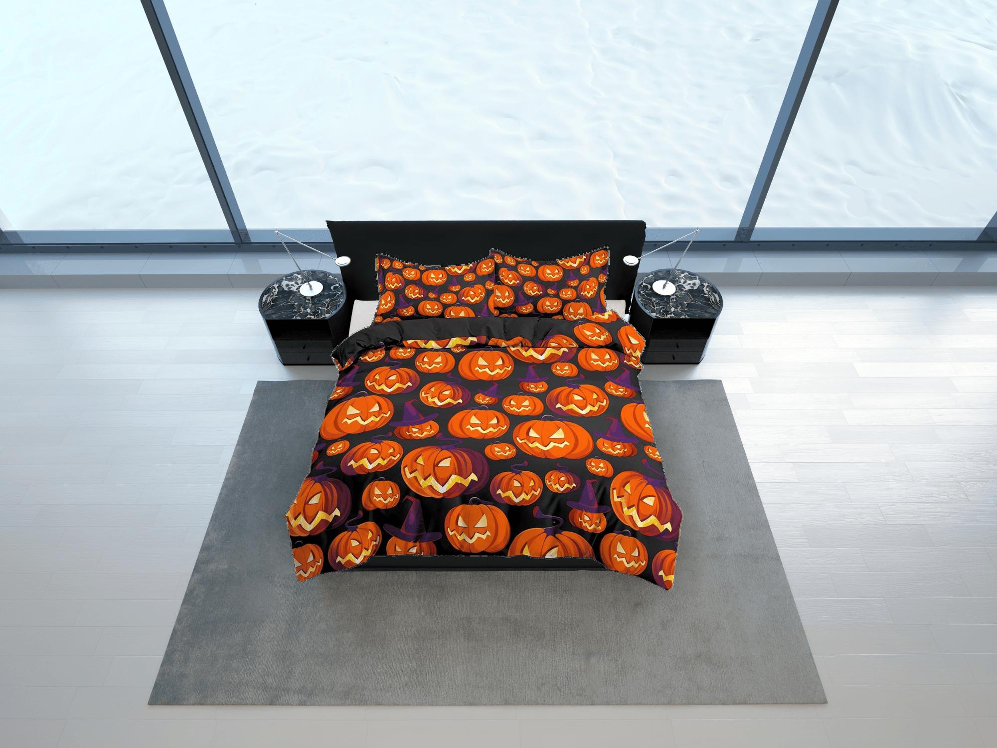 daintyduvet Pumpkin prints halloween full size bedding & pillowcase, duvet cover dorm bedding, halloween decor, nursery toddler bedding, halloween gift