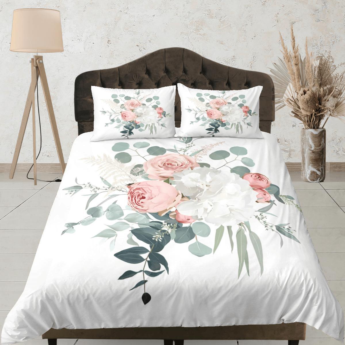 daintyduvet Roses Duvet Cover Set Bohemian Bedspread, Floral Dorm Boho Bedding Pillowcase