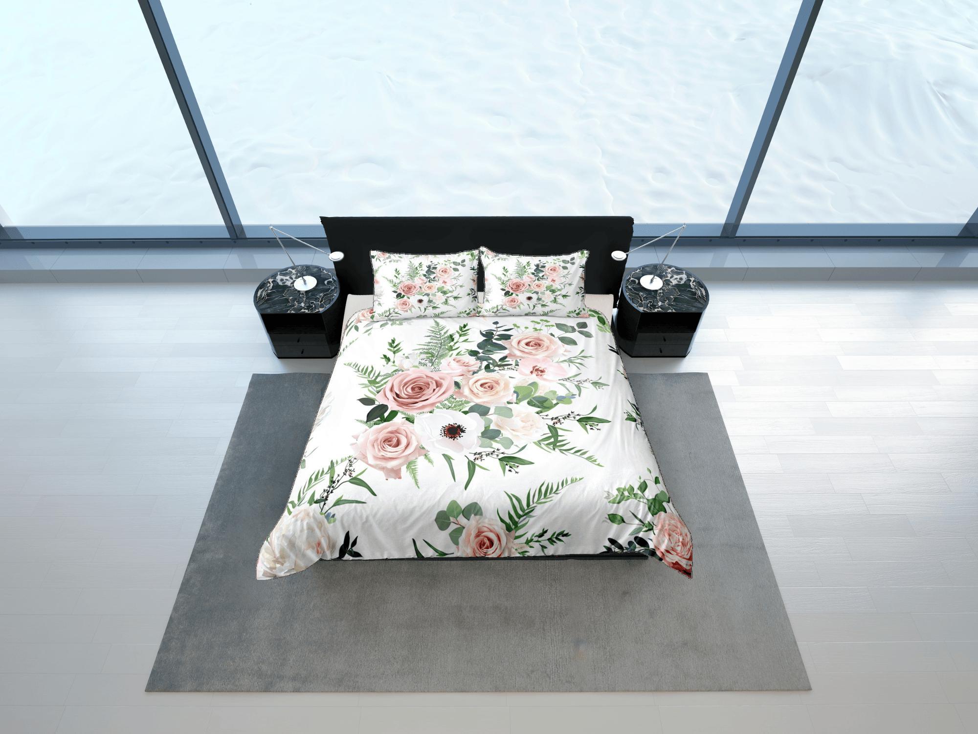 daintyduvet Roses Duvet Cover Set Bohemian Bedspread, Floral Dorm Boho Bedding Pillowcase