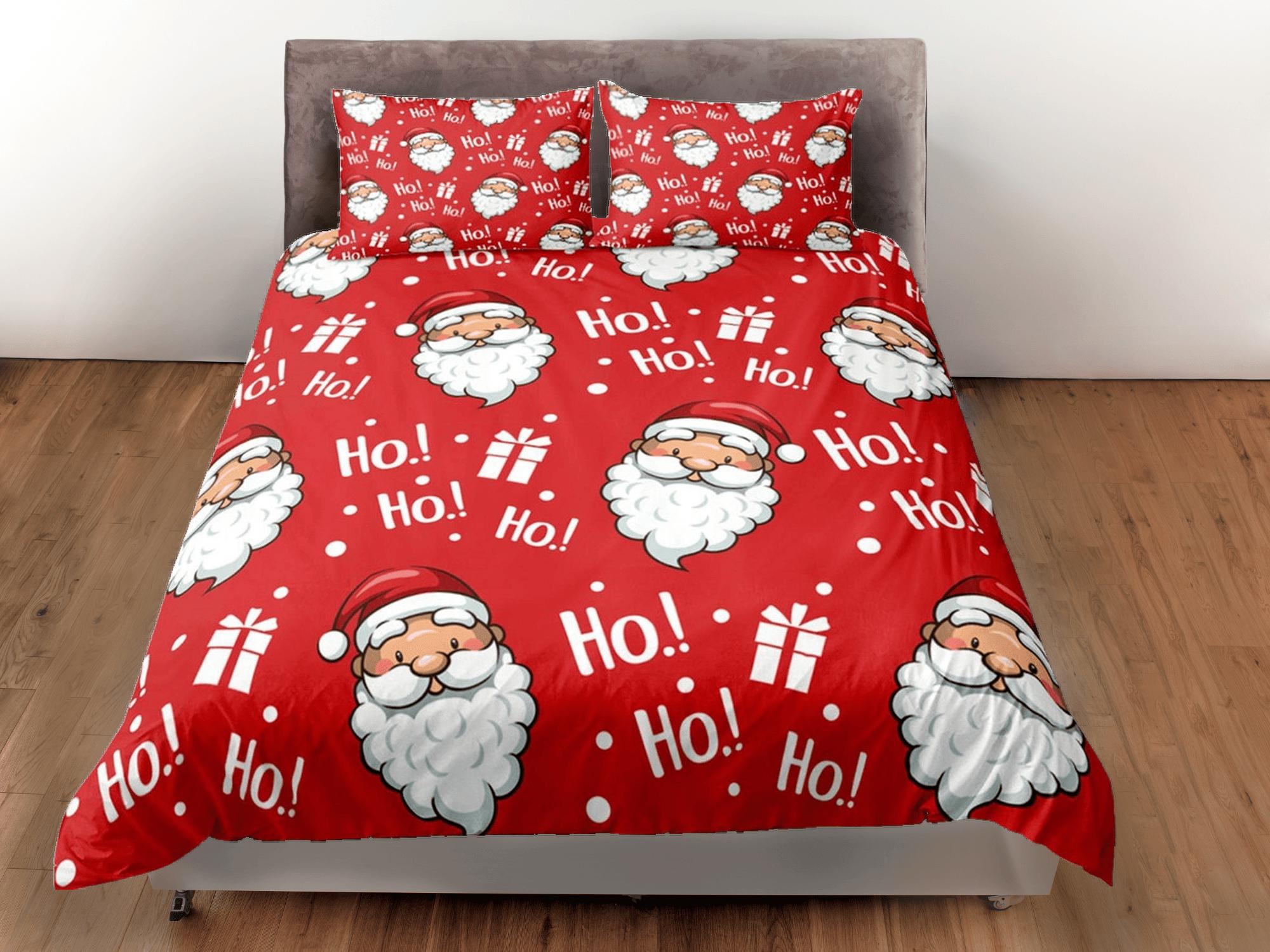 daintyduvet Santa Claus Laugh Christmas bedding & pillowcase holiday gift red duvet cover king queen full twin toddler bedding baby Christmas farmhouse