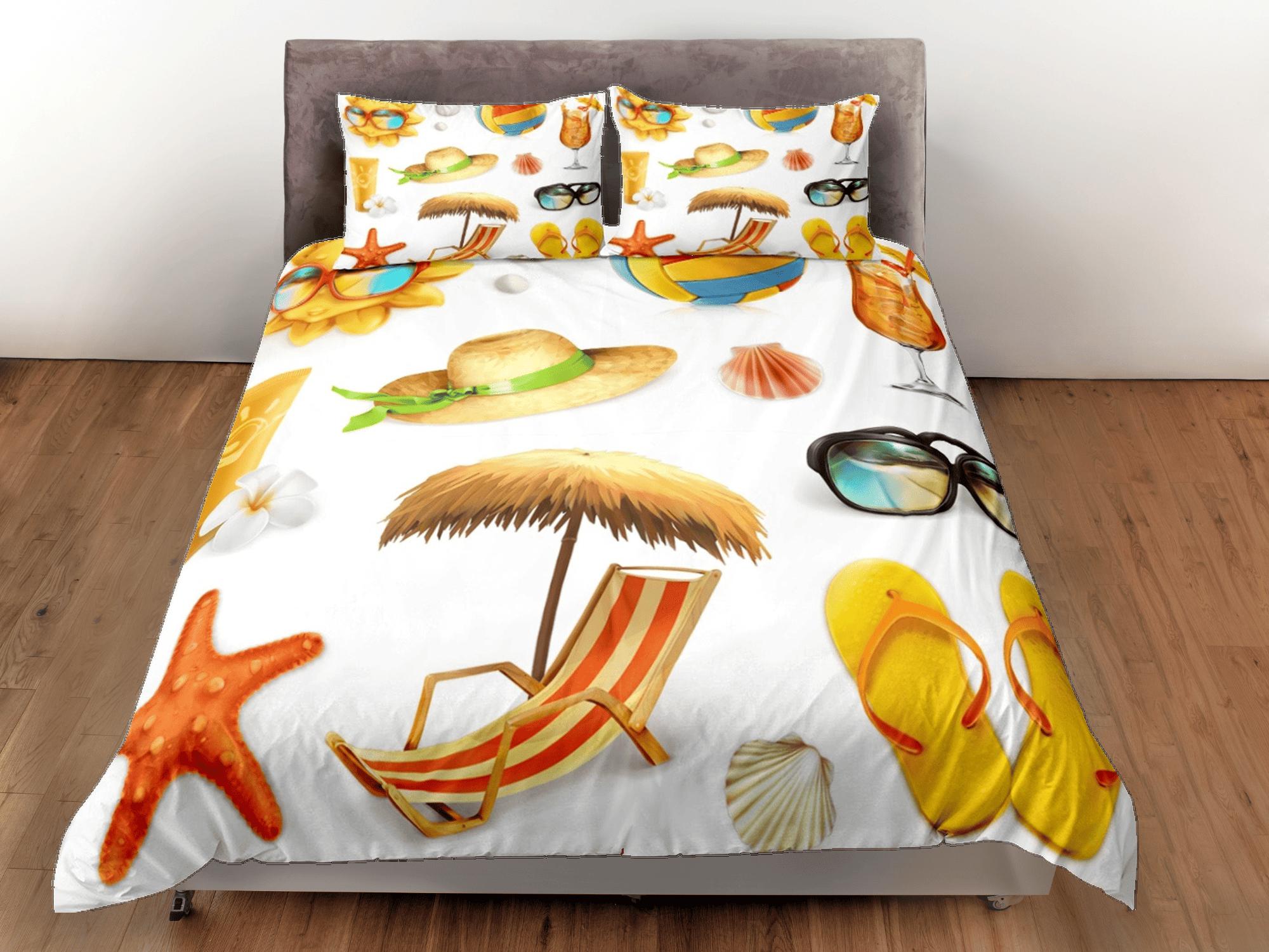 daintyduvet Seaside essentials coastal grandma duvet cover nautical bedding set full queen king, aesthetic beach room decor, ocean lover gift seaman