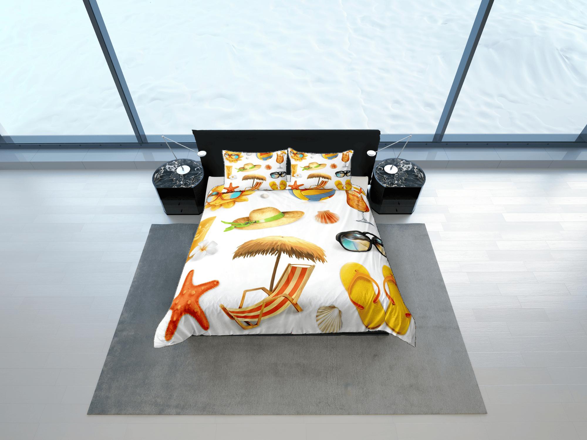 daintyduvet Seaside essentials coastal grandma duvet cover nautical bedding set full queen king, aesthetic beach room decor, ocean lover gift seaman