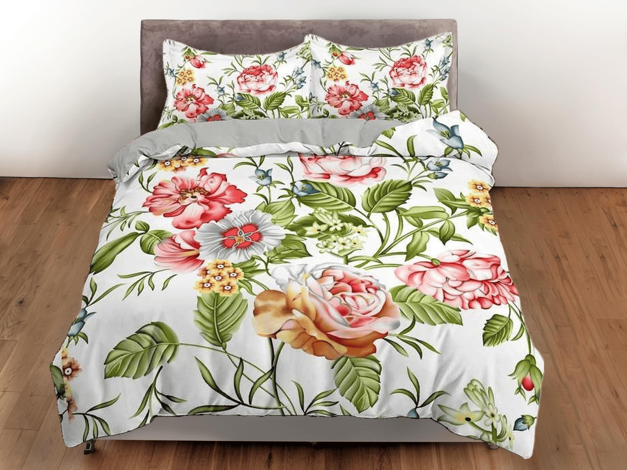 daintyduvet Shabby chic bedding floral duvet cover, teen girl bedroom, baby girl crib bedding boho maximalist bedspread aesthetic bedding