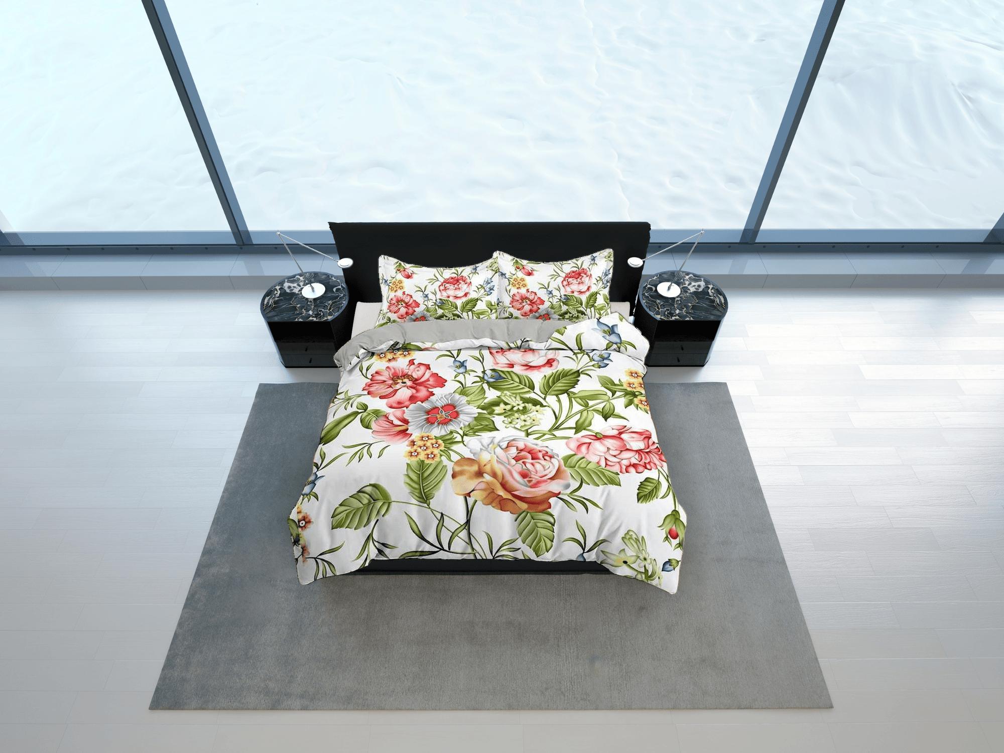 daintyduvet Shabby chic bedding floral duvet cover, teen girl bedroom, baby girl crib bedding boho maximalist bedspread aesthetic bedding