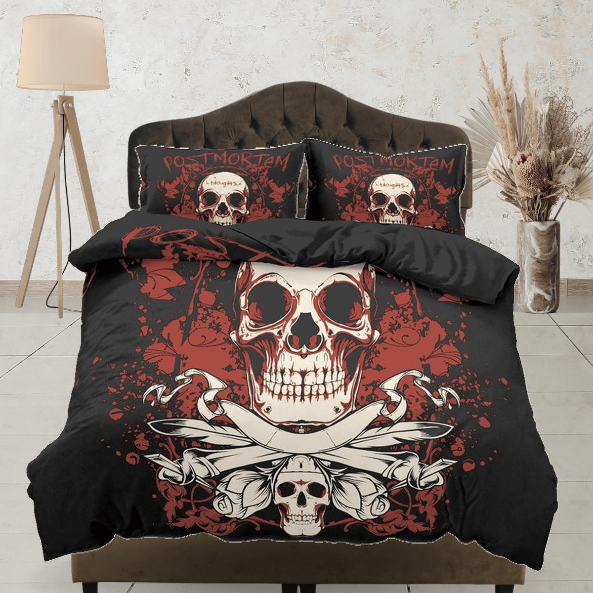 daintyduvet Skull in Flames Black Duvet Cover Set Bedspread, Dorm Bedding with Pillowcase
