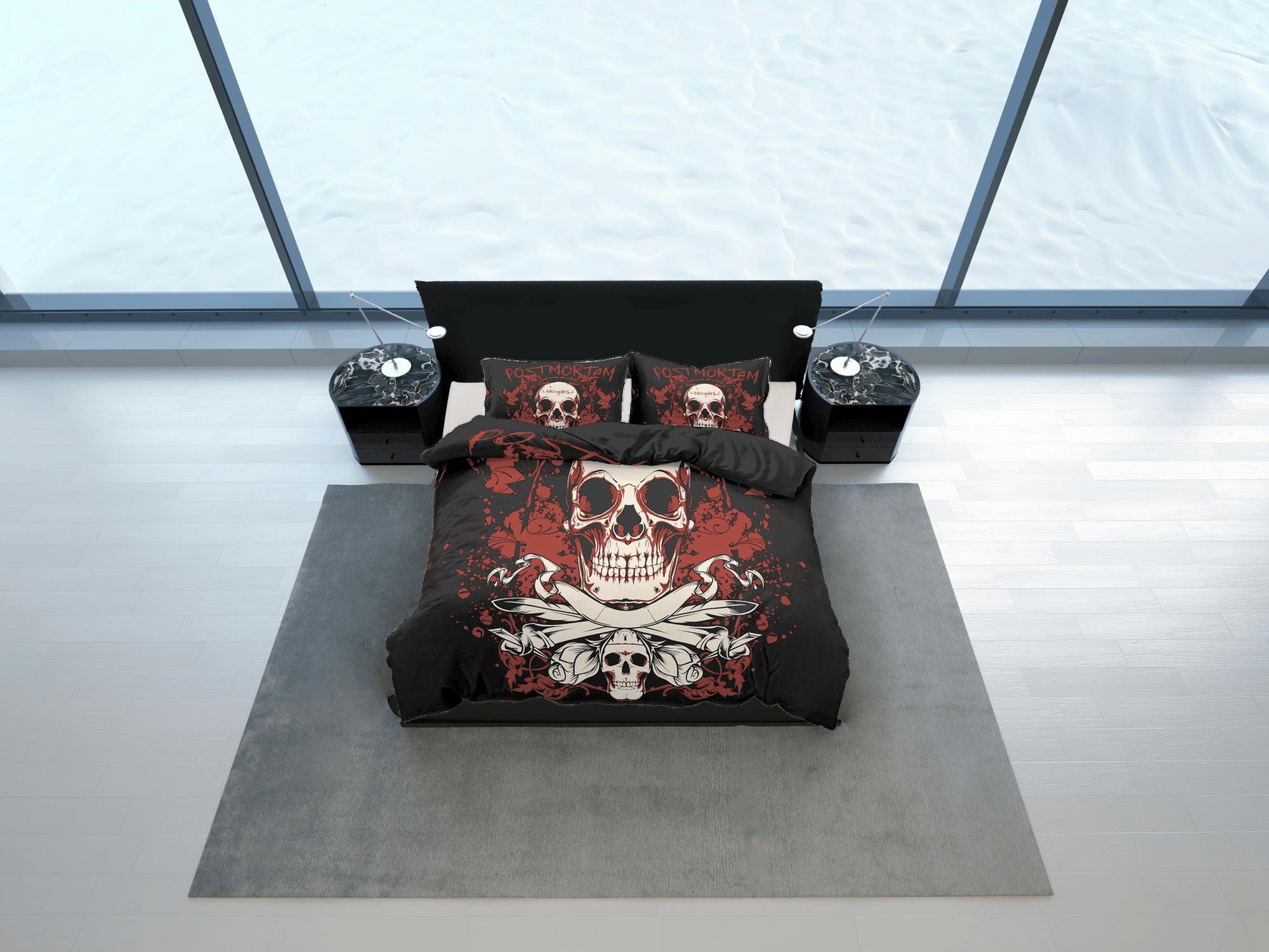 daintyduvet Skull in Flames Black Duvet Cover Set Bedspread, Dorm Bedding with Pillowcase