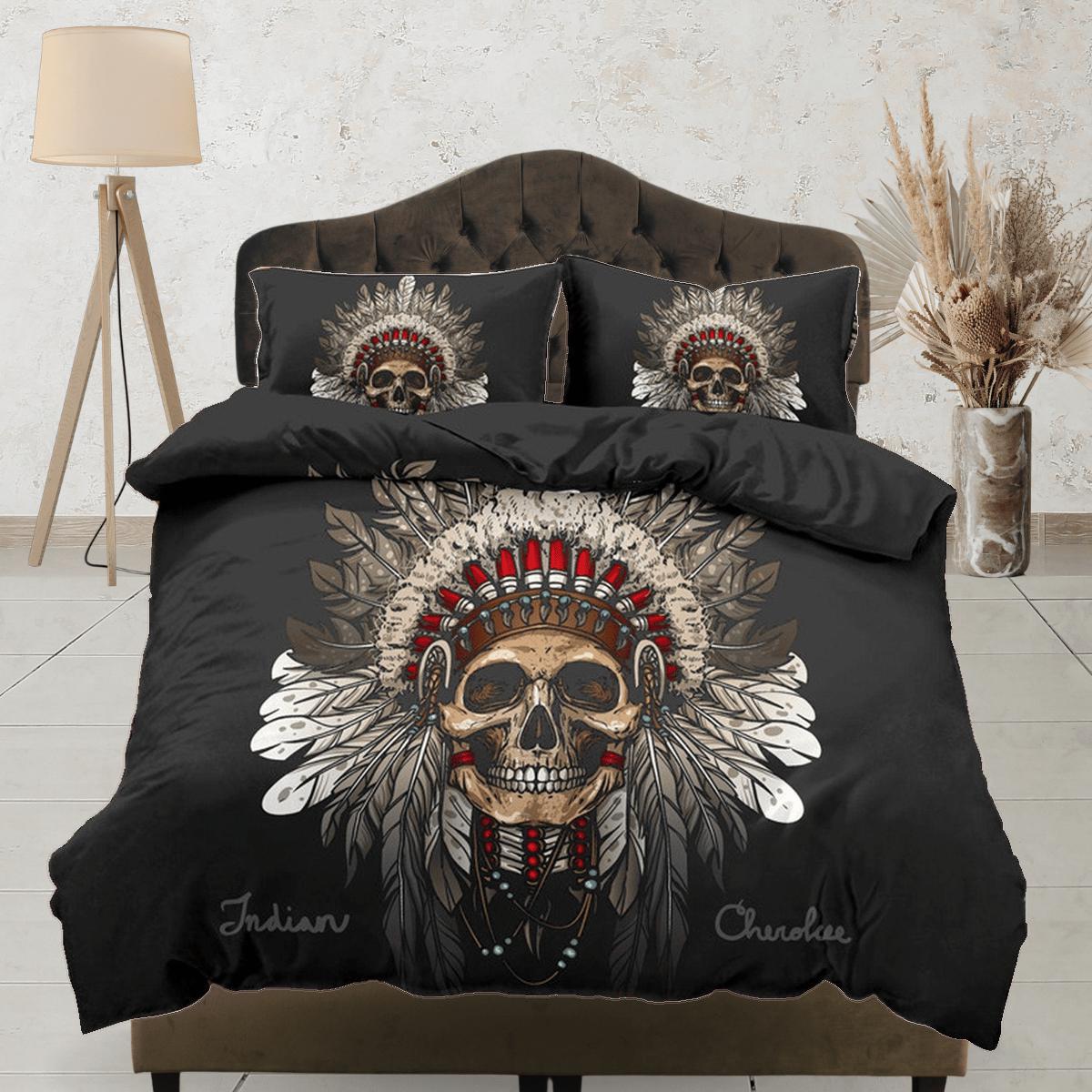 daintyduvet Skull Tribe Black Duvet Cover Set Bedspread, Dorm Bedding with Pillowcase