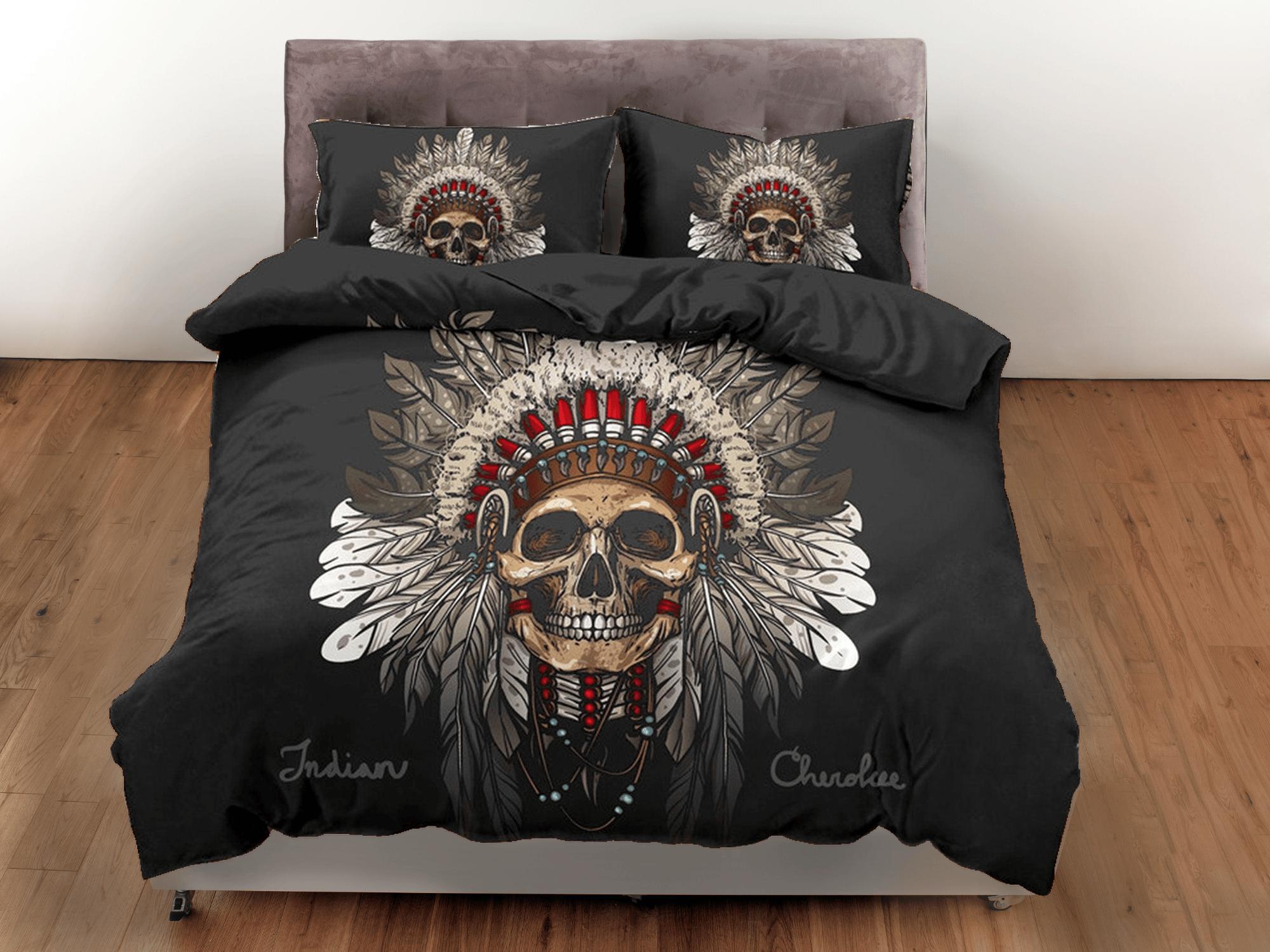 daintyduvet Skull Tribe Black Duvet Cover Set Bedspread, Dorm Bedding with Pillowcase