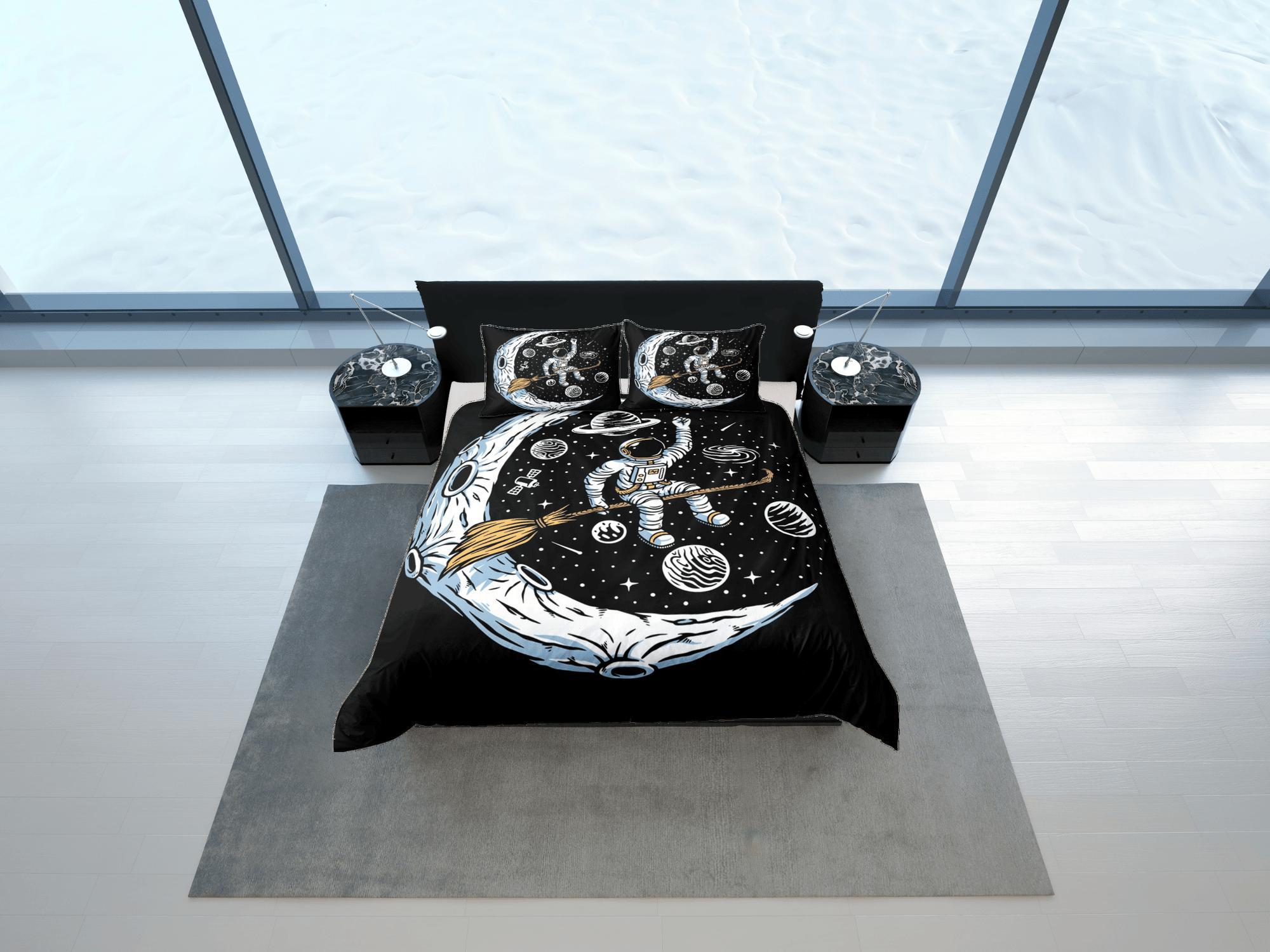 daintyduvet Space Galaxy Astronaut Witch Duvet Cover Set Bedspread, Kids Bedding & Pillowcase