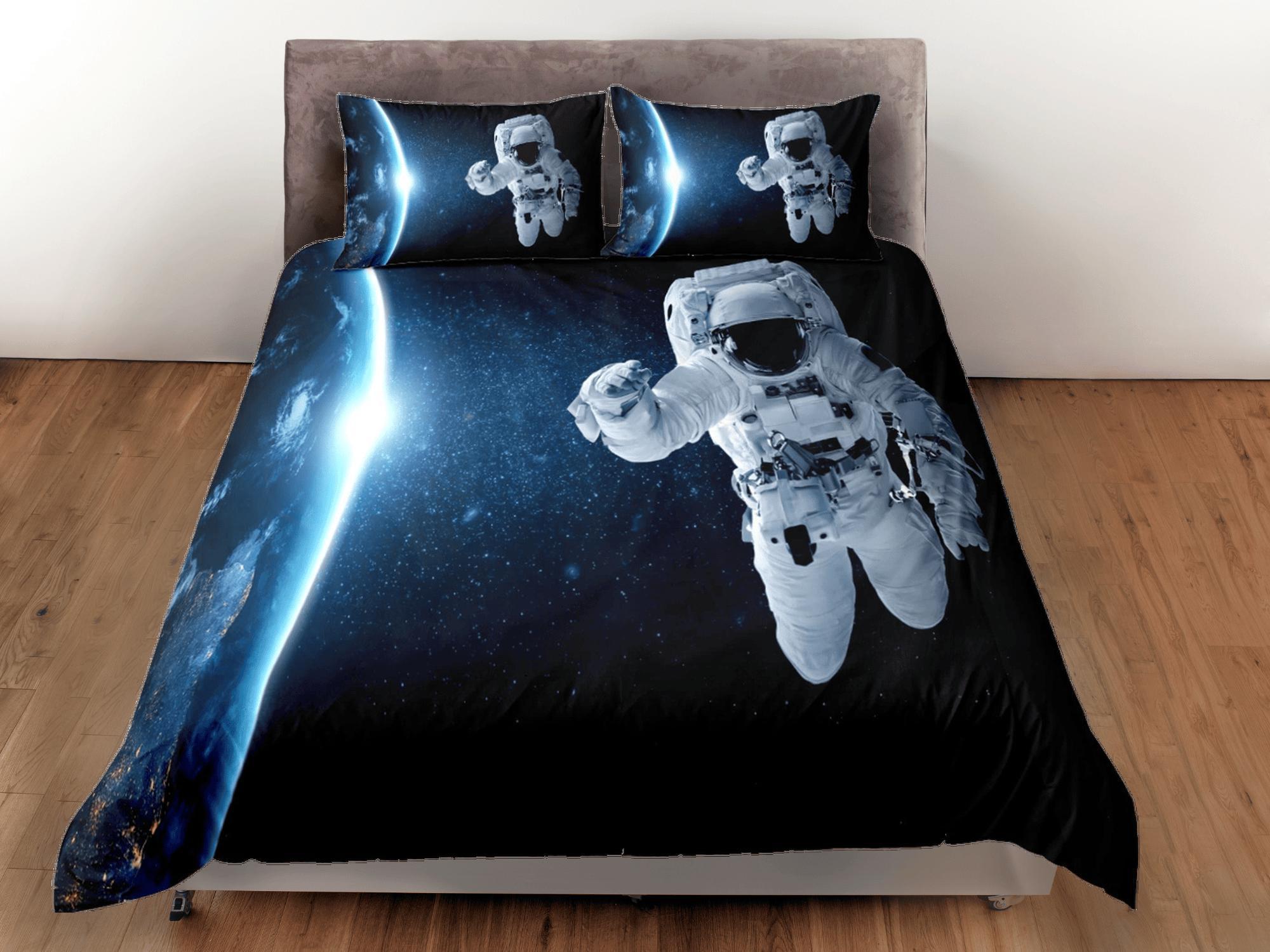 daintyduvet Space Galaxy Sci Fi Astronaut Duvet Cover Set Bedspread, Kids Bedding & Pillowcase