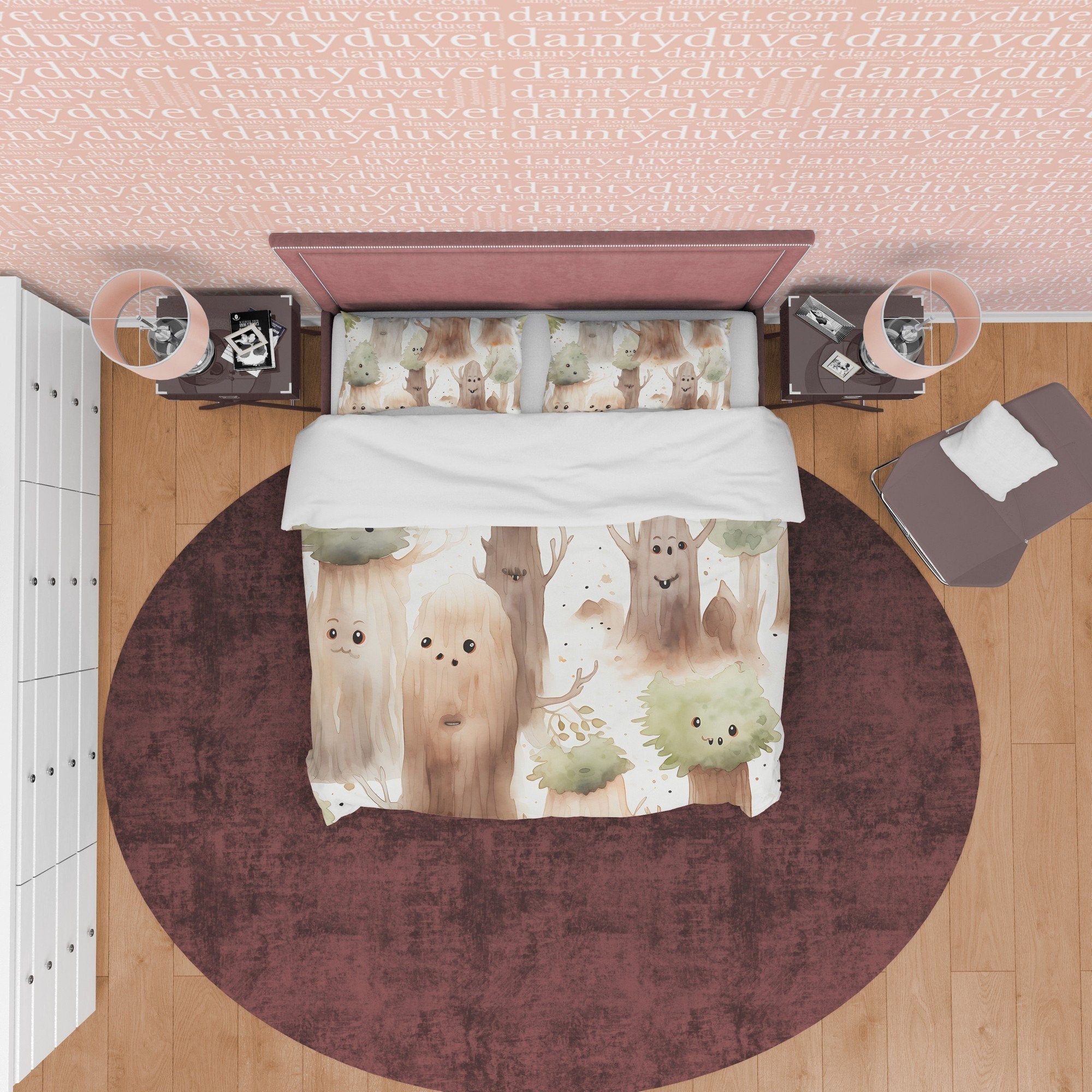 Spooky Tree Children Room Duvet Cover Set, Halloween Room Decor, Scary Painting Blanket Cover, Haunted Forest Child's Bed Room Quilt Cover