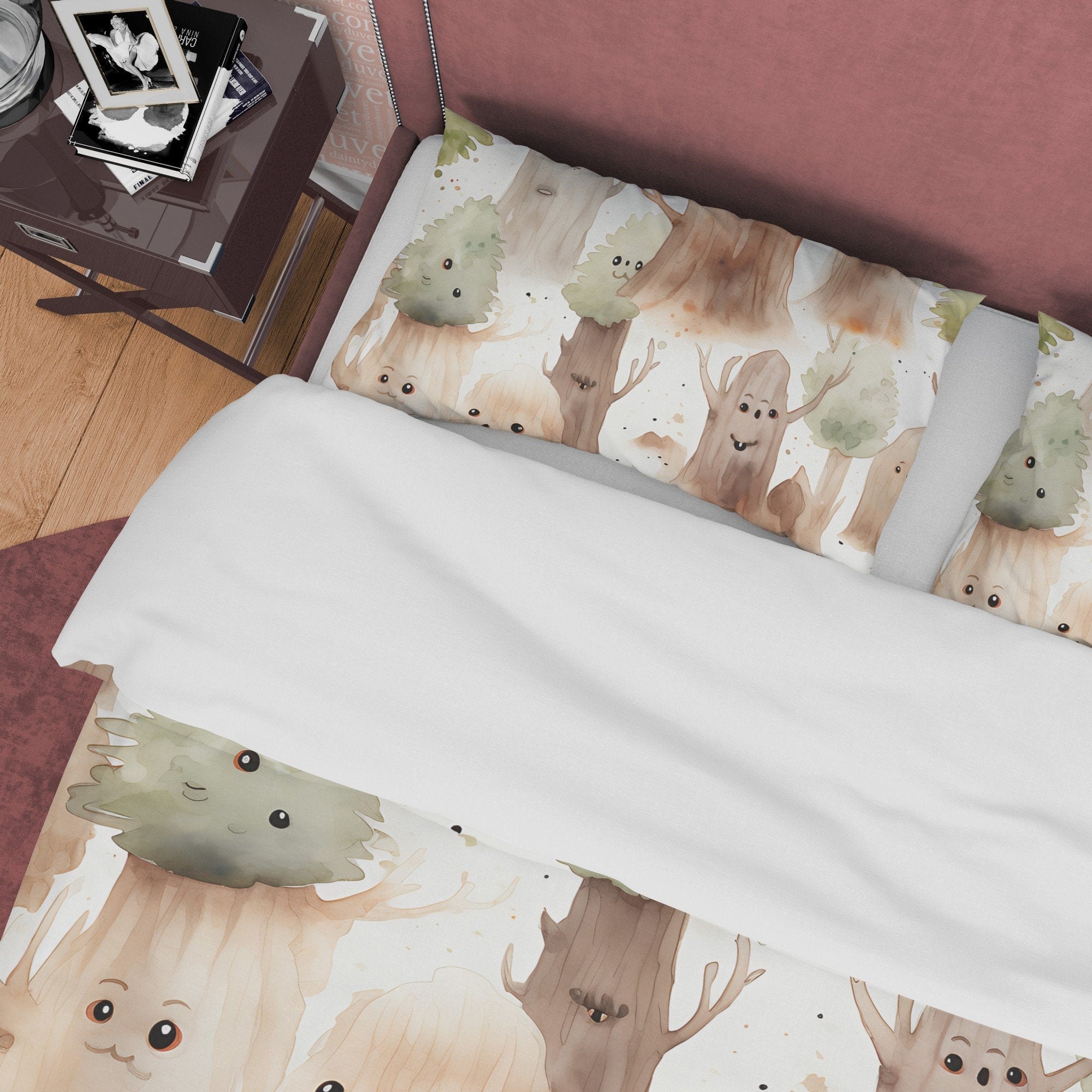 Spooky Tree Children Room Duvet Cover Set, Halloween Room Decor, Scary Painting Blanket Cover, Haunted Forest Child's Bed Room Quilt Cover