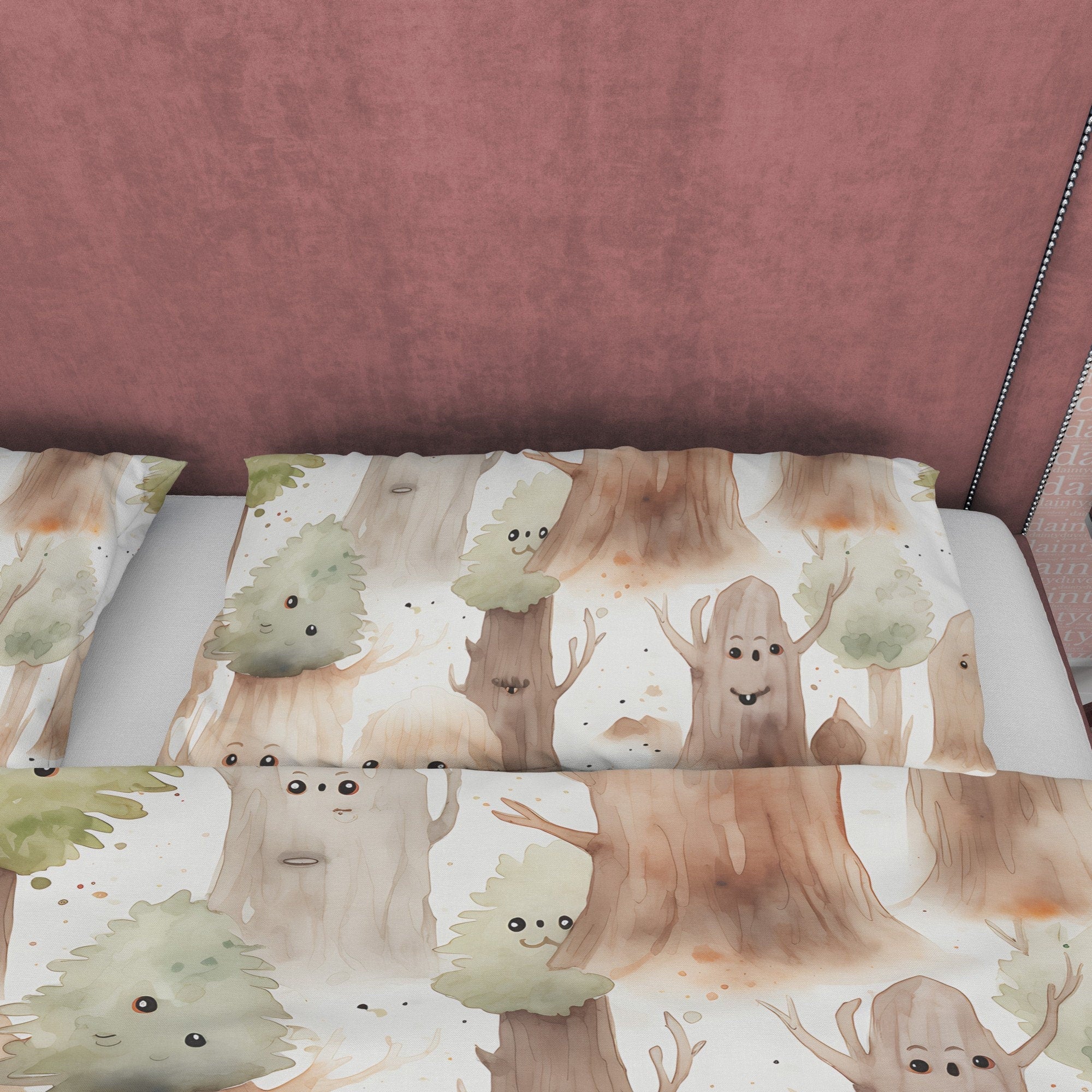 Spooky Tree Children Room Duvet Cover Set, Halloween Room Decor, Scary Painting Blanket Cover, Haunted Forest Child's Bed Room Quilt Cover