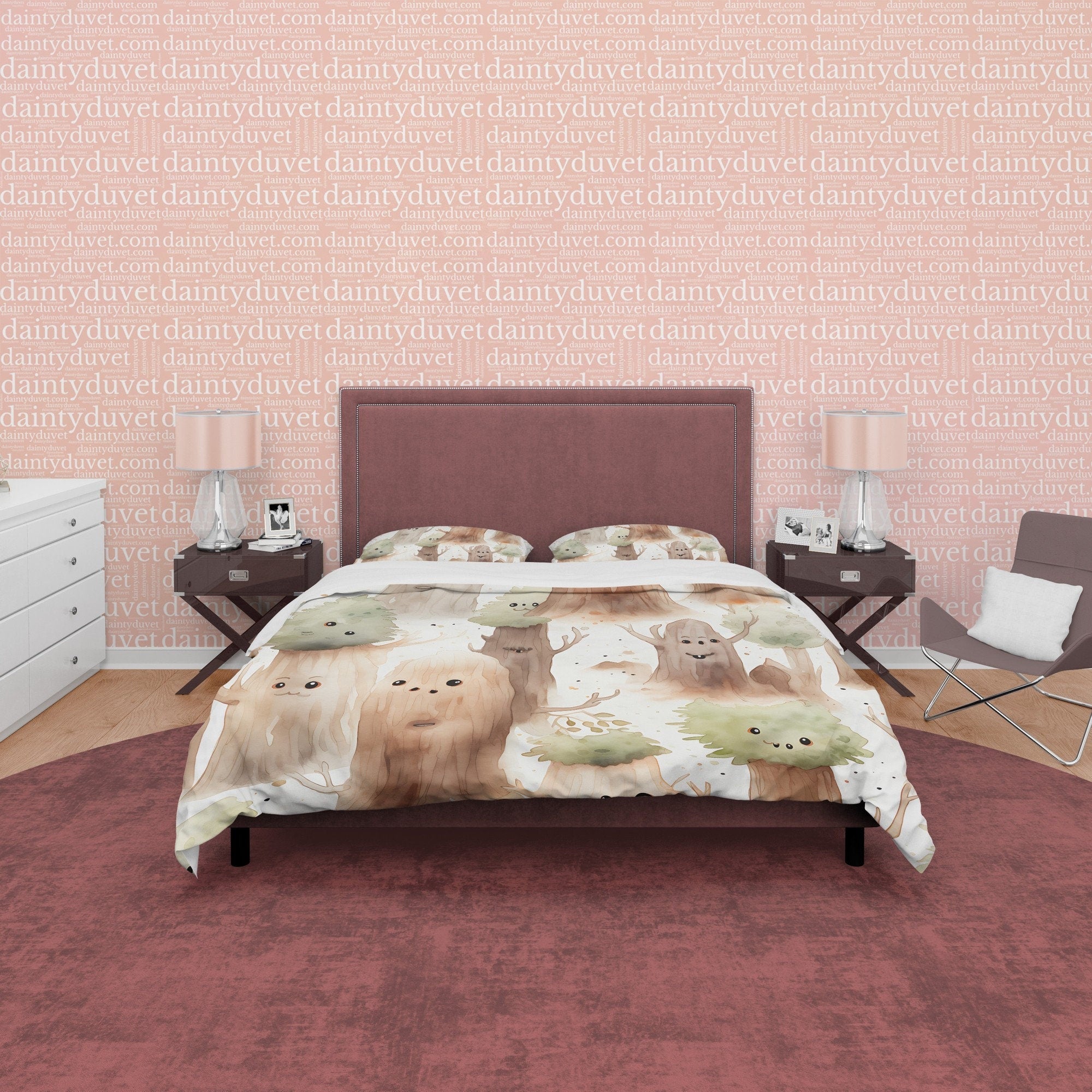 Spooky Tree Children Room Duvet Cover Set, Halloween Room Decor, Scary Painting Blanket Cover, Haunted Forest Child's Bed Room Quilt Cover