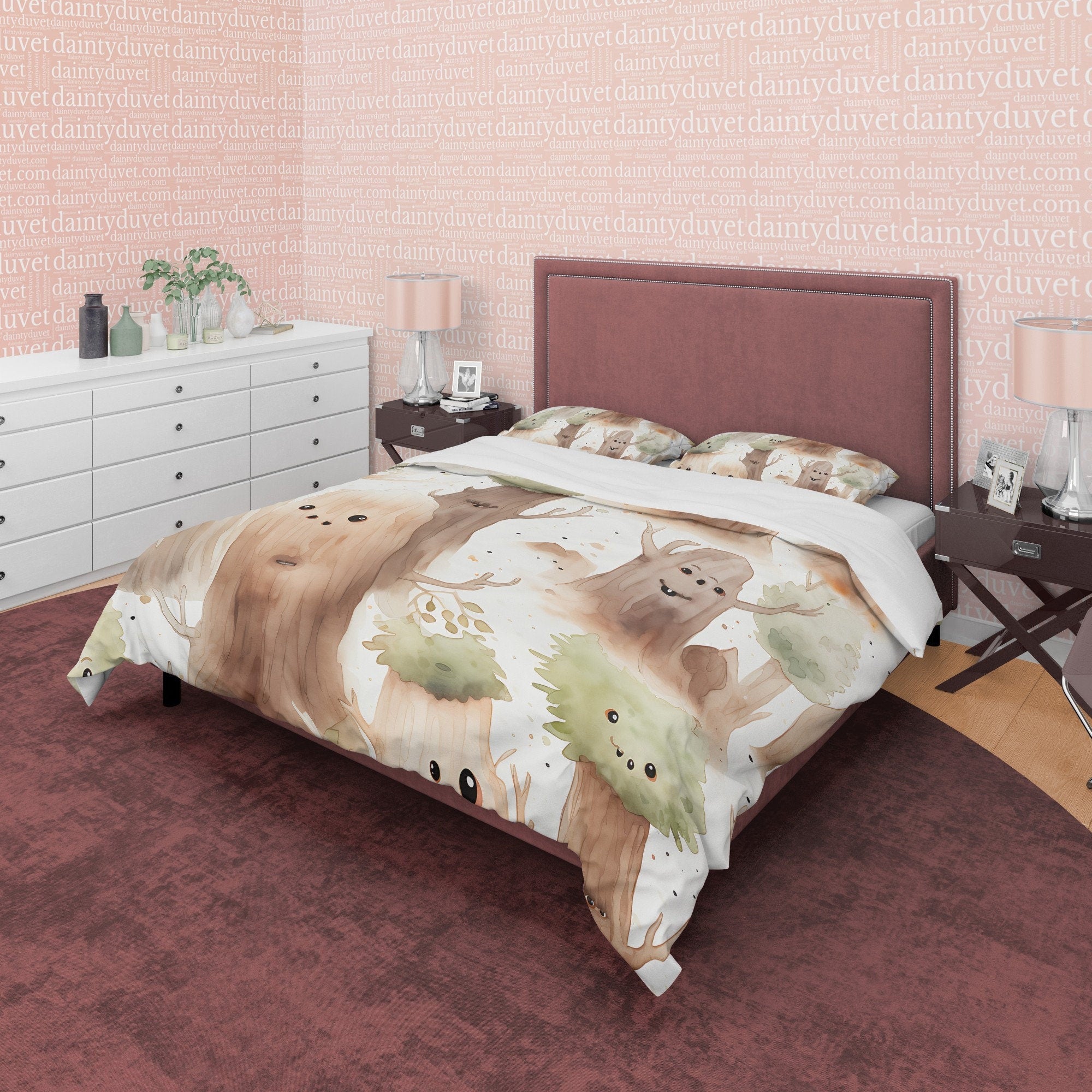 Spooky Tree Children Room Duvet Cover Set, Halloween Room Decor, Scary Painting Blanket Cover, Haunted Forest Child's Bed Room Quilt Cover