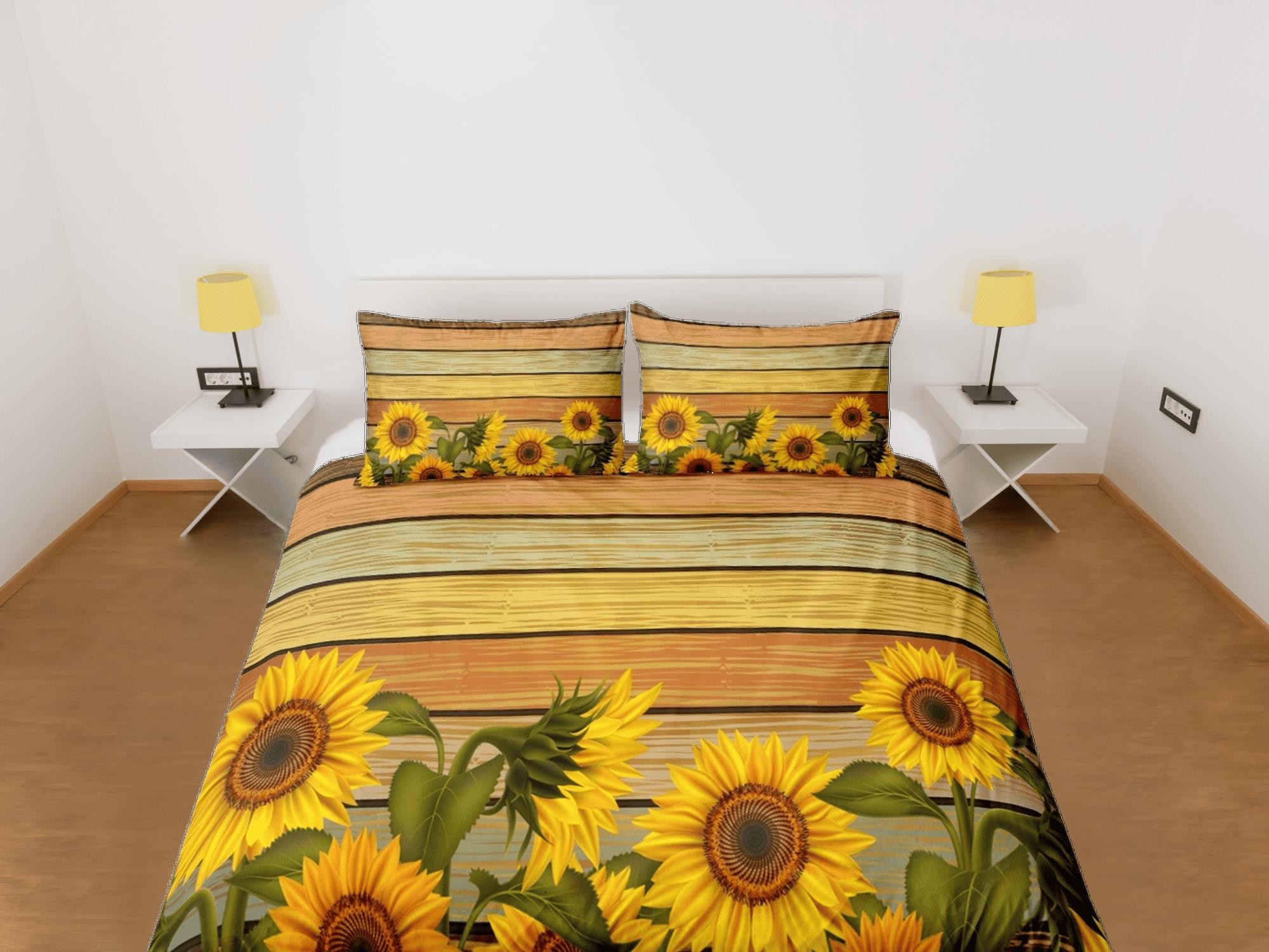daintyduvet Sunflower floral bedding, duvet cover queen, king, boho duvet, designer bedding, aesthetic bedding, maximalist decor, full size bedding
