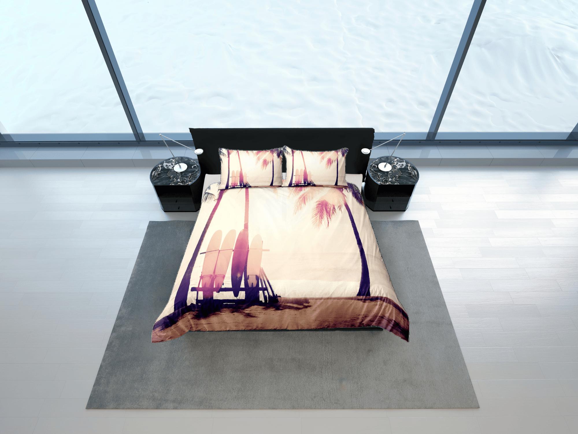 daintyduvet Sunset in seaside coastal grandma duvet cover nautical bedding set full queen king, aesthetic beach room decor, ocean lover gift surfer