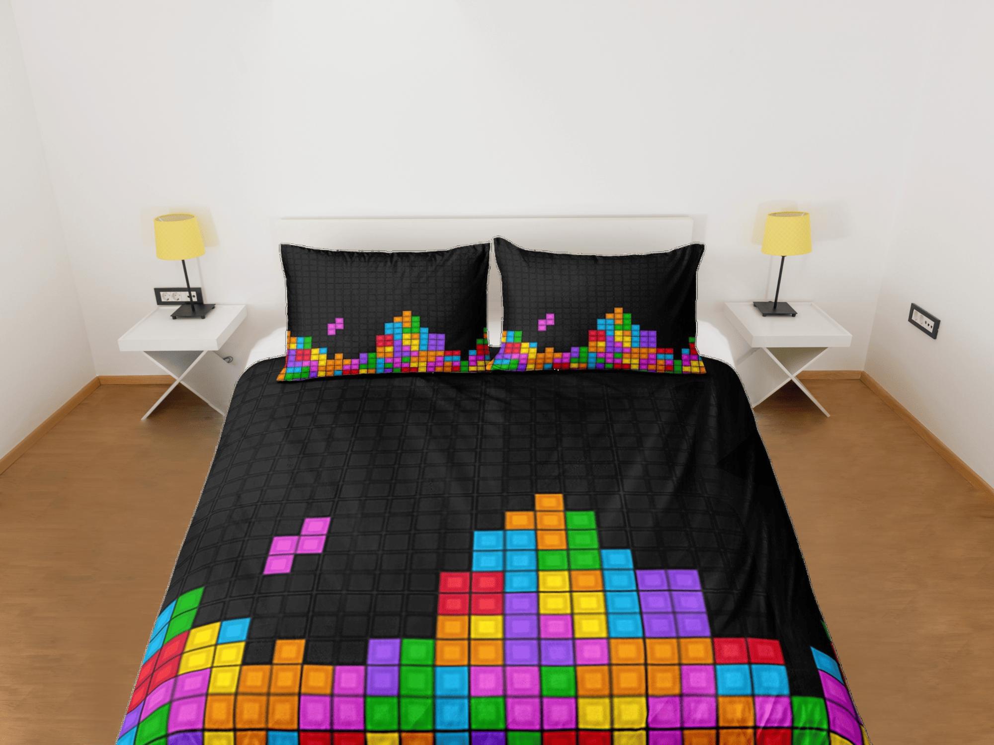 daintyduvet Tetris Duvet Cover Set Colorful Bedspread, Dorm Bedding with Pillowcase