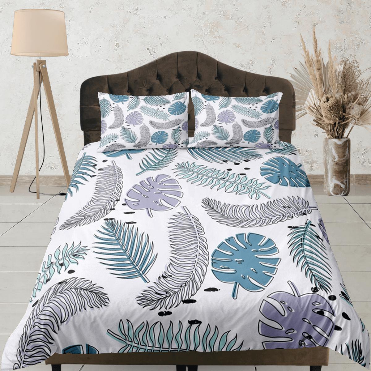 daintyduvet Tropical Duvet Cover Set Botanical, Bedspread Dorm Bedding, Summer Bedroom