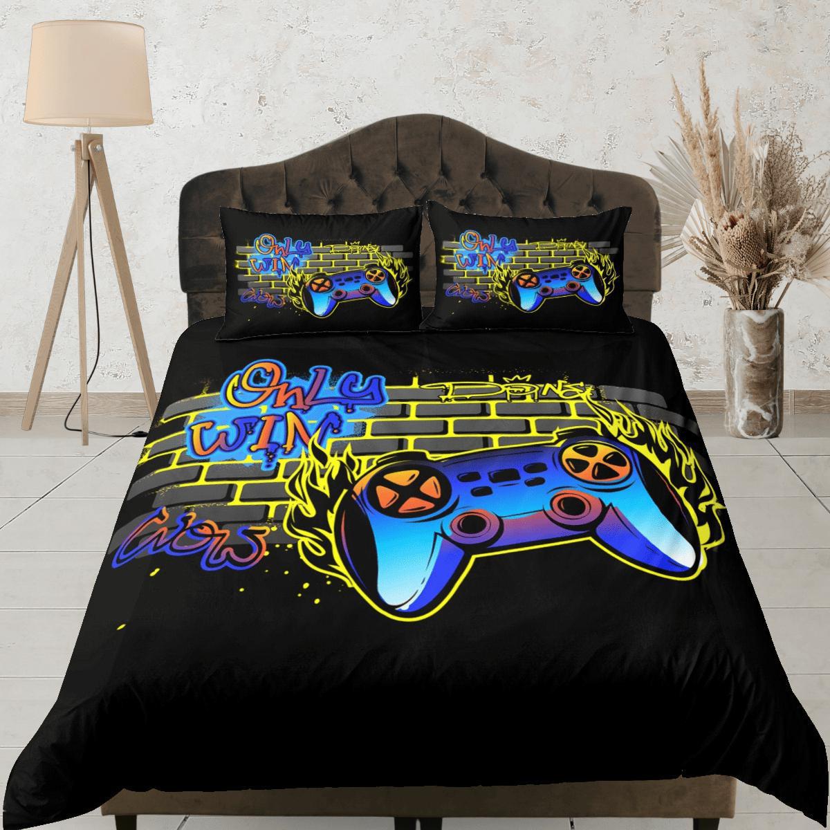 daintyduvet Video Game Duvet Cover Set Colorful Bedspread for Boys, Dorm Bedding Pillowcase