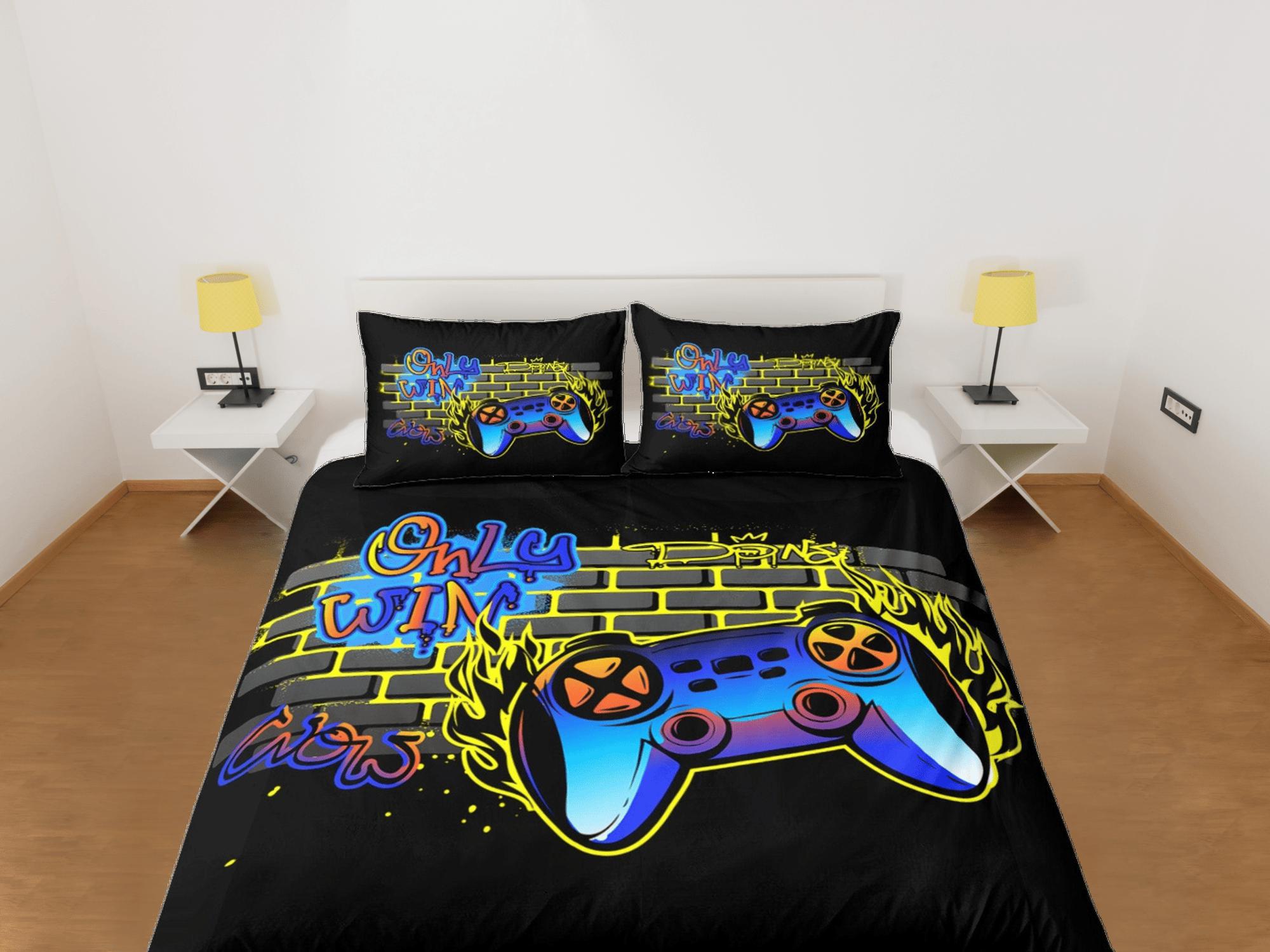 daintyduvet Video Game Duvet Cover Set Colorful Bedspread for Boys, Dorm Bedding Pillowcase