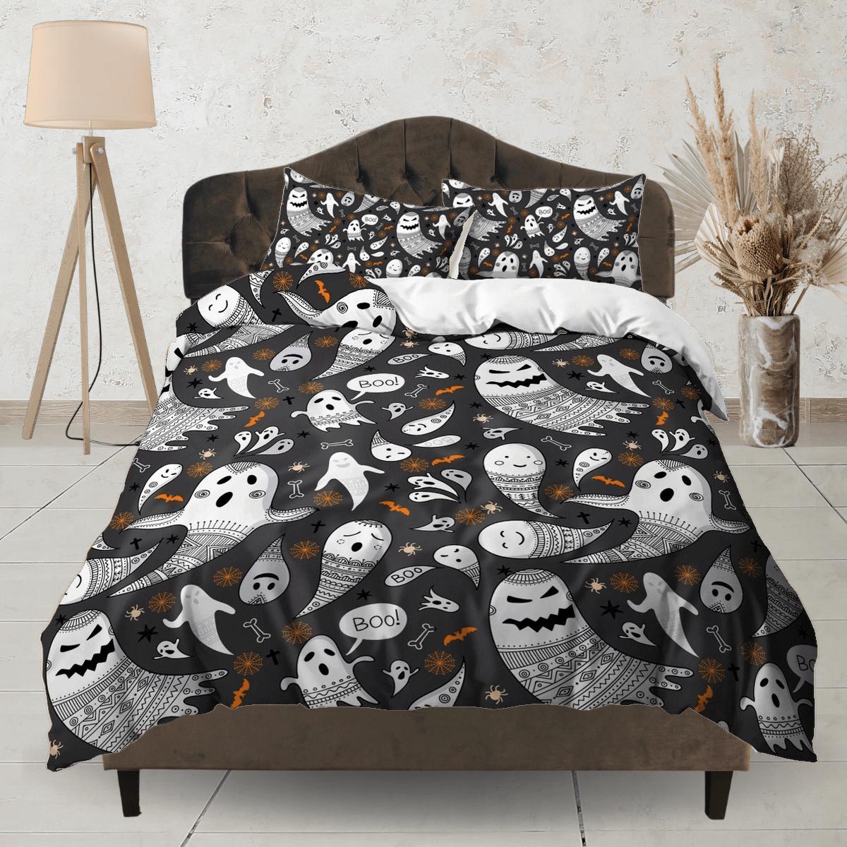 daintyduvet Voo doo ghost halloween bedding & pillowcase, duvet cover, dorm bedding, halloween decor goth bedding, halloween gift, toddler bedding