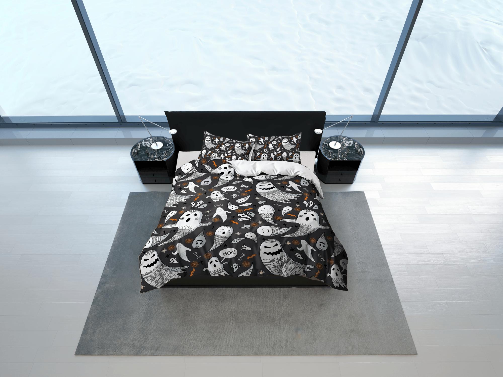 daintyduvet Voo doo ghost halloween bedding & pillowcase, duvet cover, dorm bedding, halloween decor goth bedding, halloween gift, toddler bedding