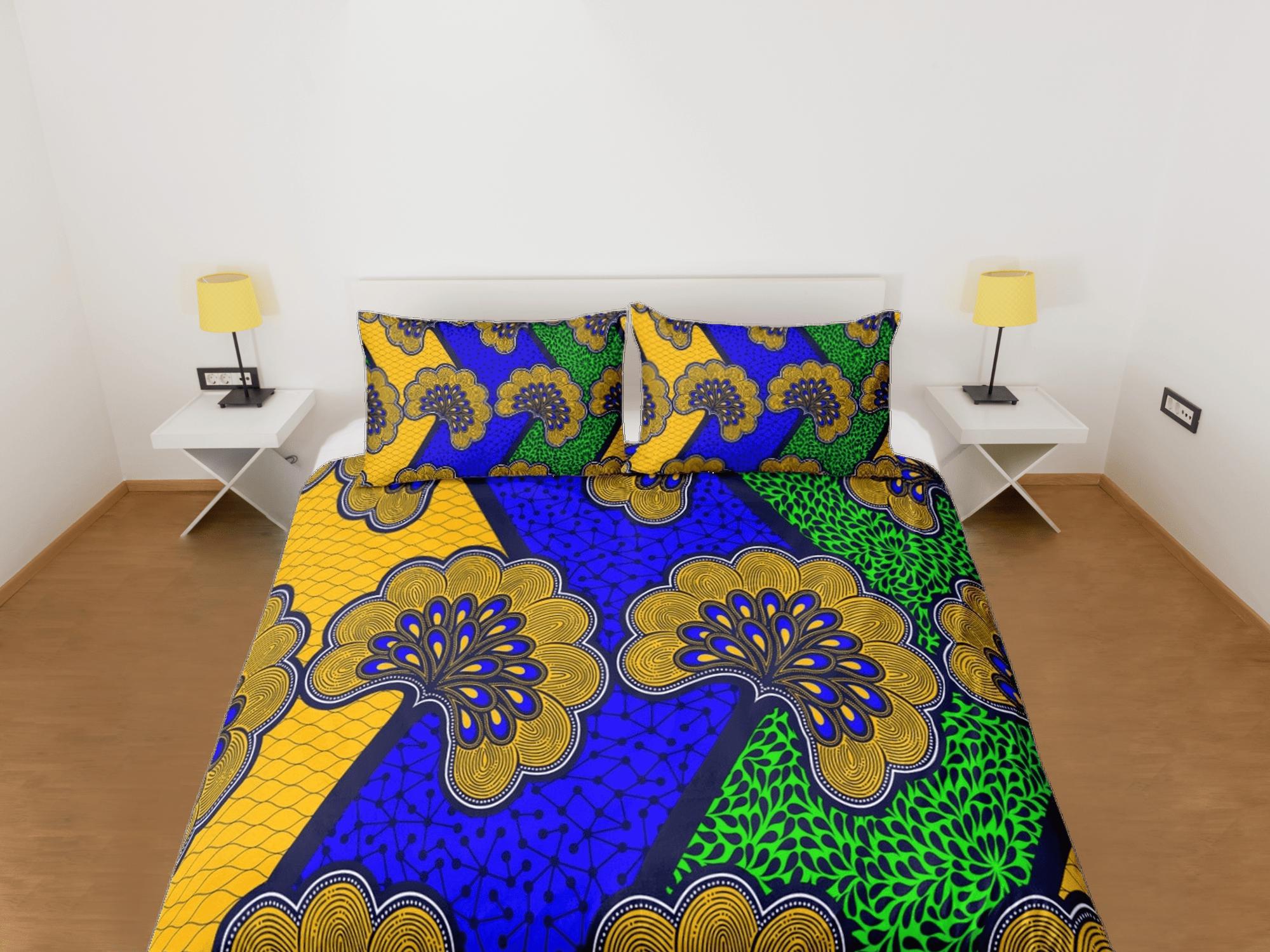 daintyduvet African paisley colorful bedding set duvet cover, boho bedding, ethnic tribal designs, afrocentric designer bedding, south african gift