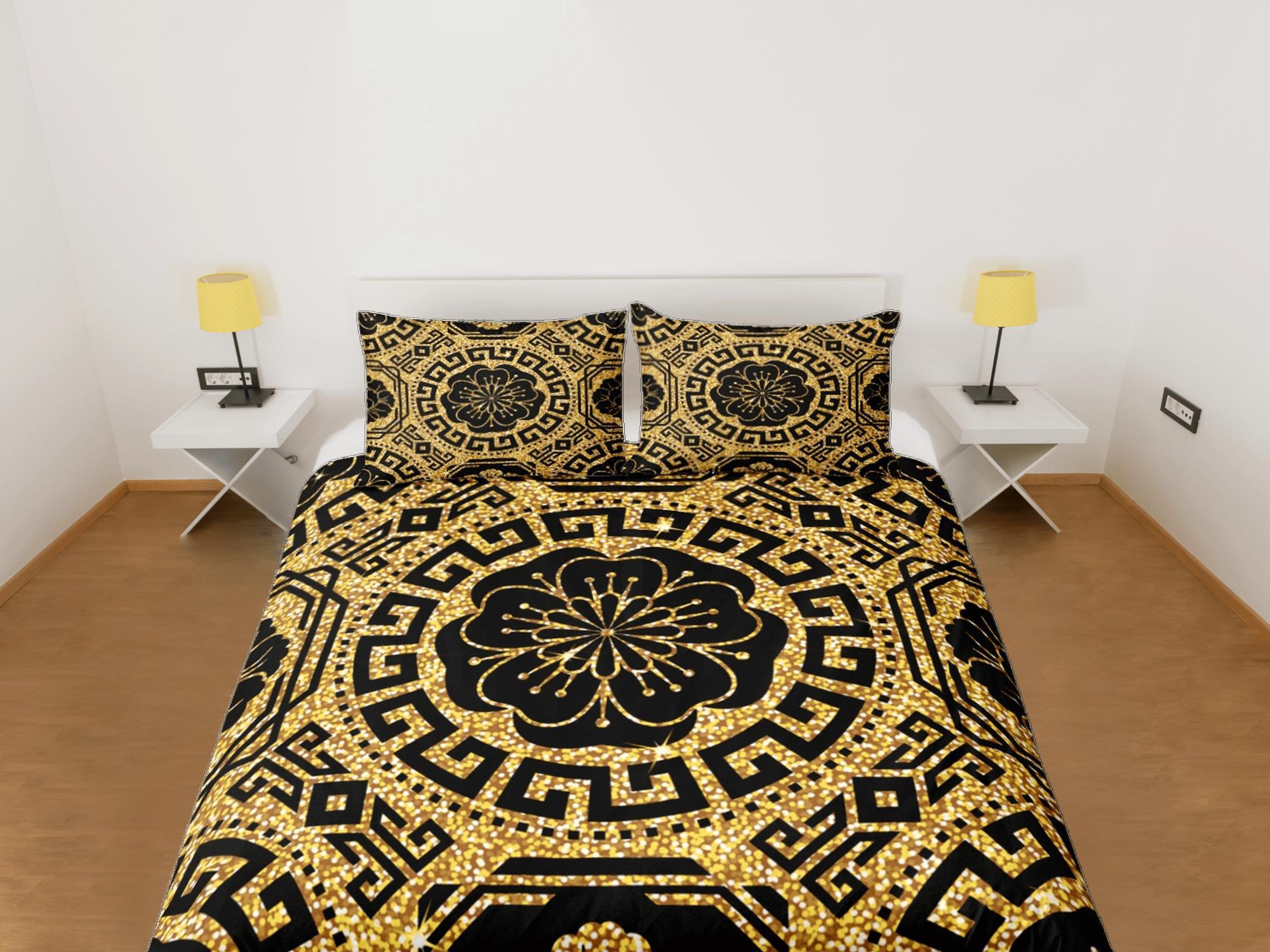 daintyduvet Baroque Gold Luxury Duvet Cover Set Aesthetic Bedding Set Full Victorian Decor