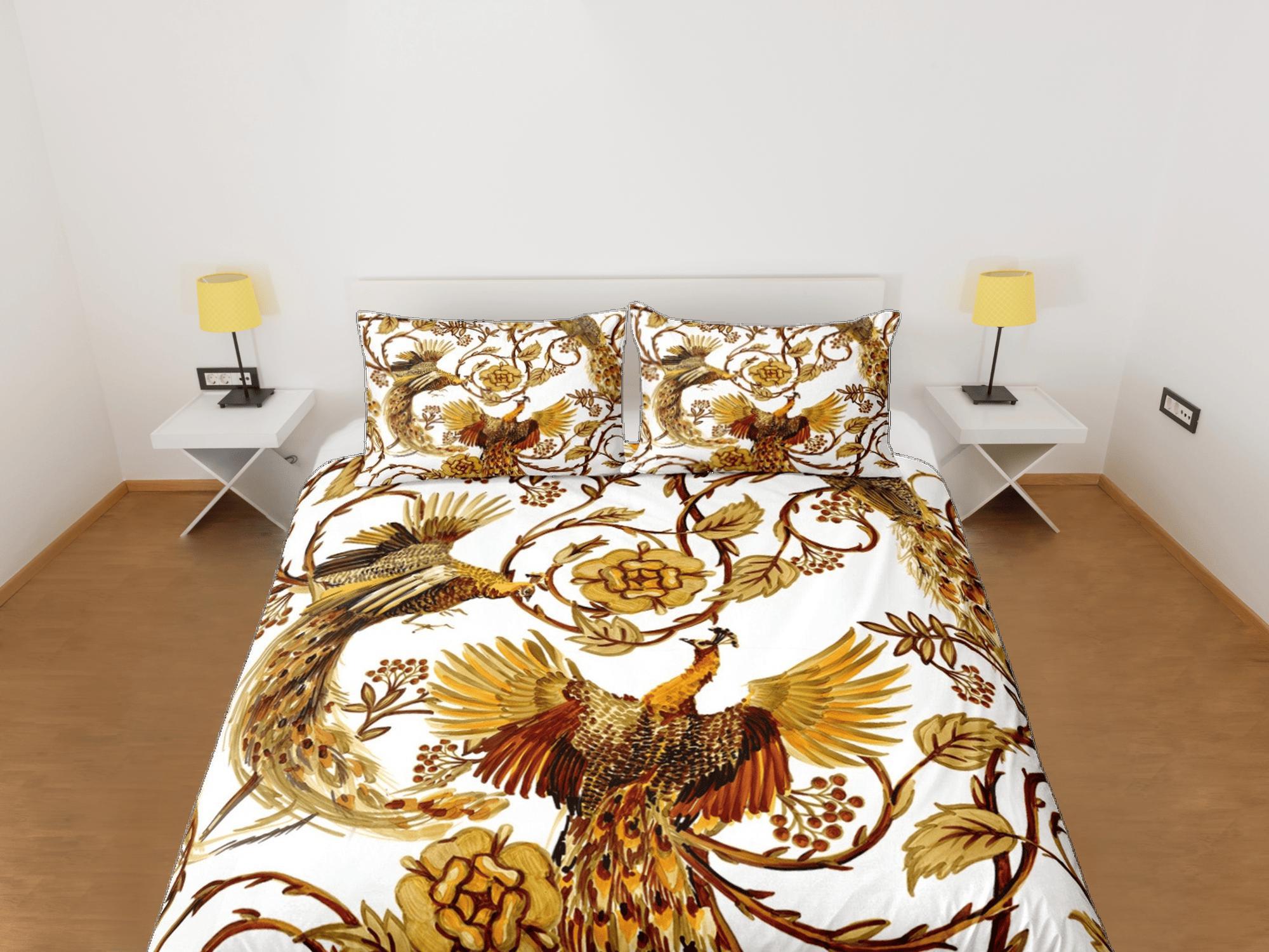 daintyduvet Baroque Golden Bird Luxury Duvet Cover Set Aesthetic Bedding Set Full Victorian Decor