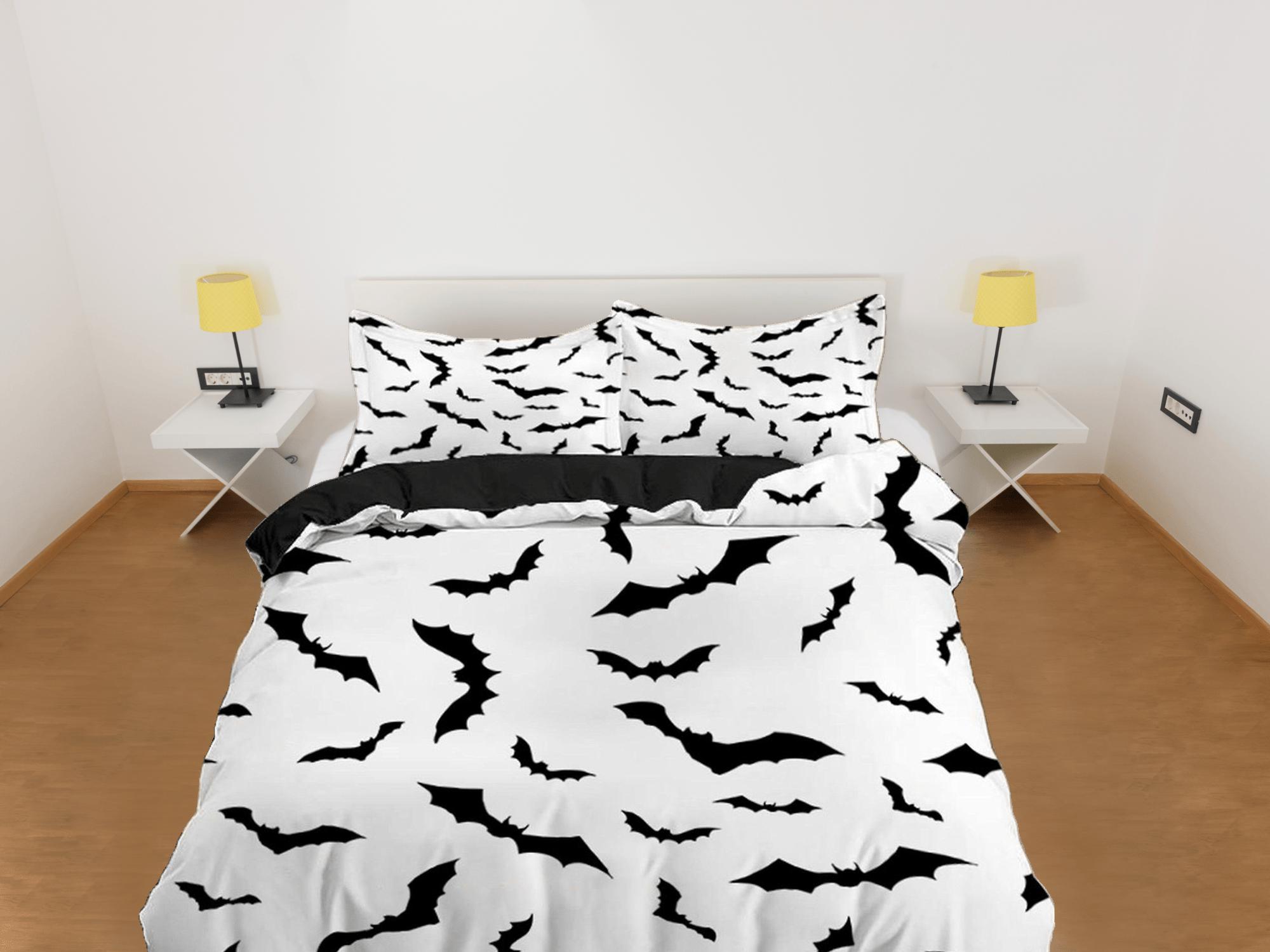 daintyduvet Bat prints halloween full size bedding & pillowcase, duvet cover set dorm bedding, halloween decor, nursery toddler bedding, halloween gift