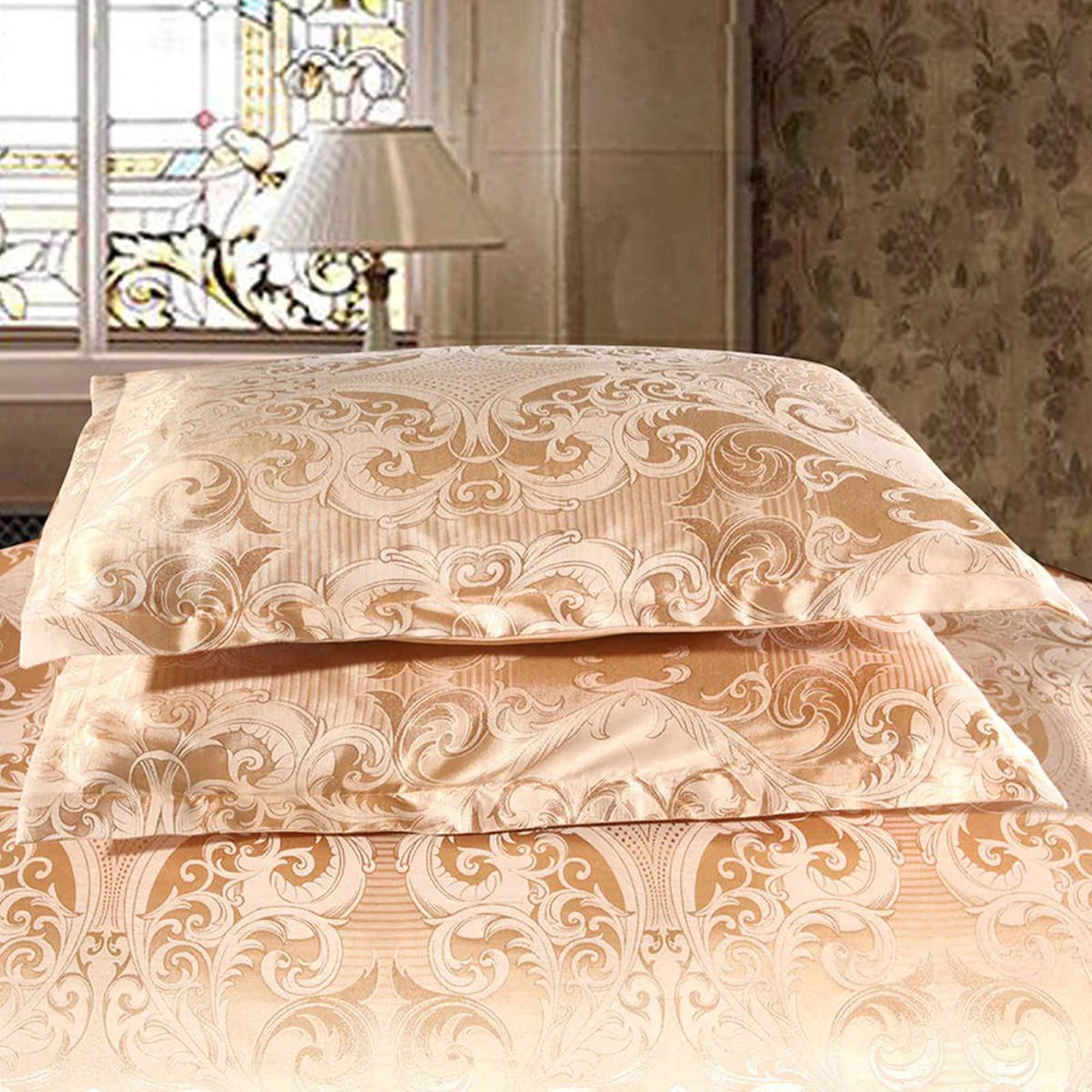 daintyduvet Beige Luxury Bedding made with Silky Jacquard Fabric, Damask Duvet Cover Set, Designer Bedding, Aesthetic Duvet King Queen Full Twin