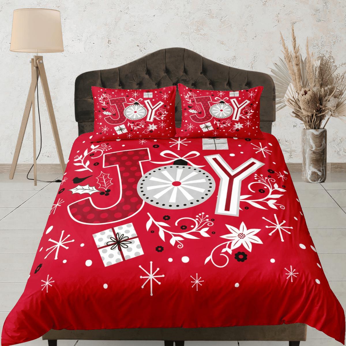 daintyduvet Christmas Duvet Cover Set and Christmas Pillows Red Bedding Comforter Cover Christmas Gift