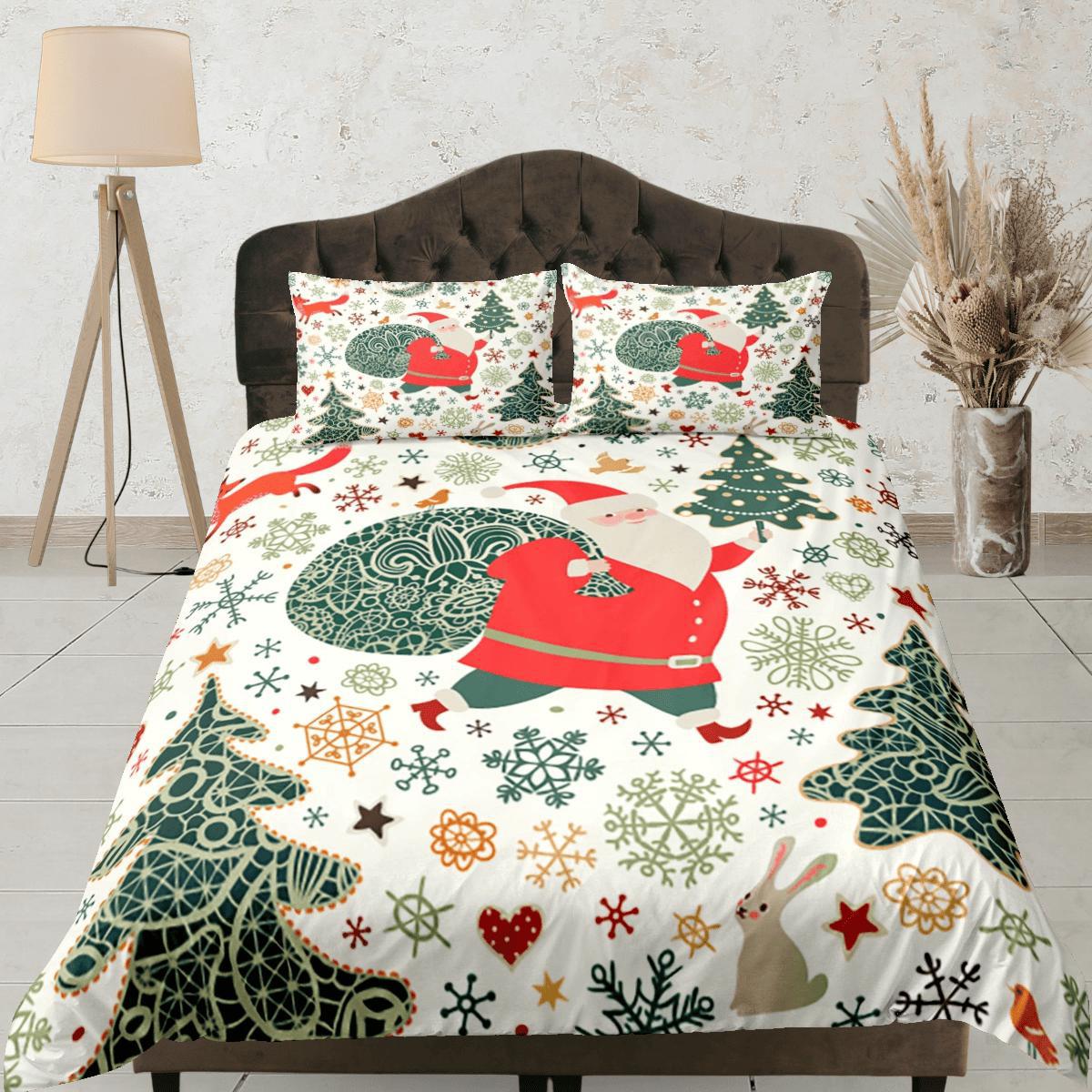 daintyduvet Christmas Duvet Cover Set with Pillows Christmas Tree Dorm Bedding Comforter Cover Christmas Gift