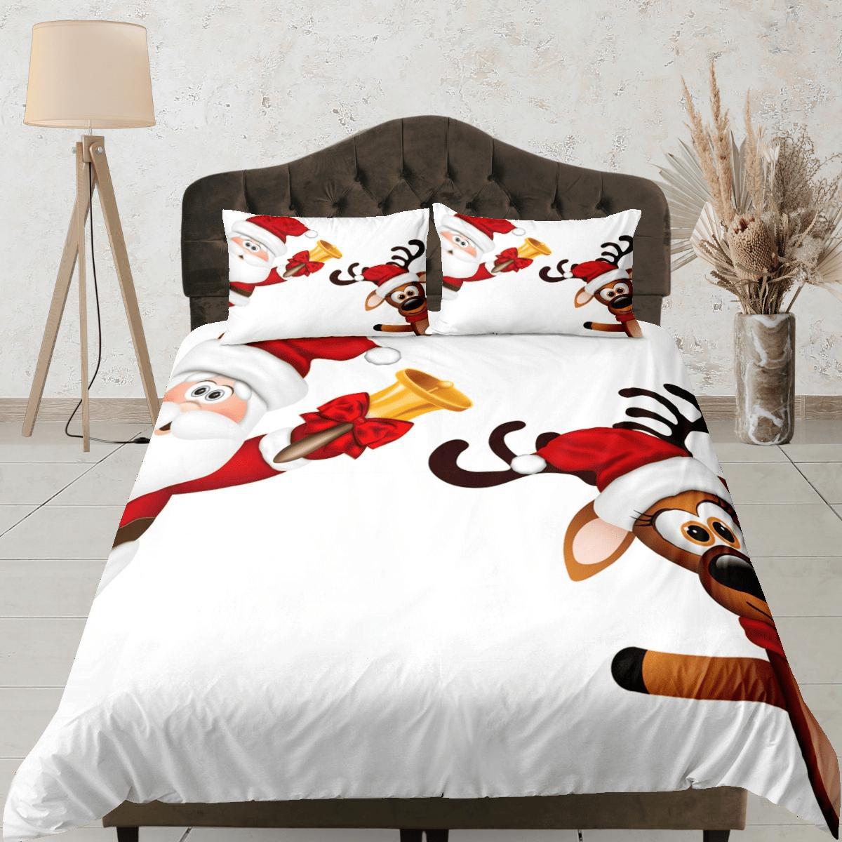 daintyduvet Christmas Duvet Cover Set with Pillows Santa Claus Dorm Bedding Comforter Cover Christmas Gift