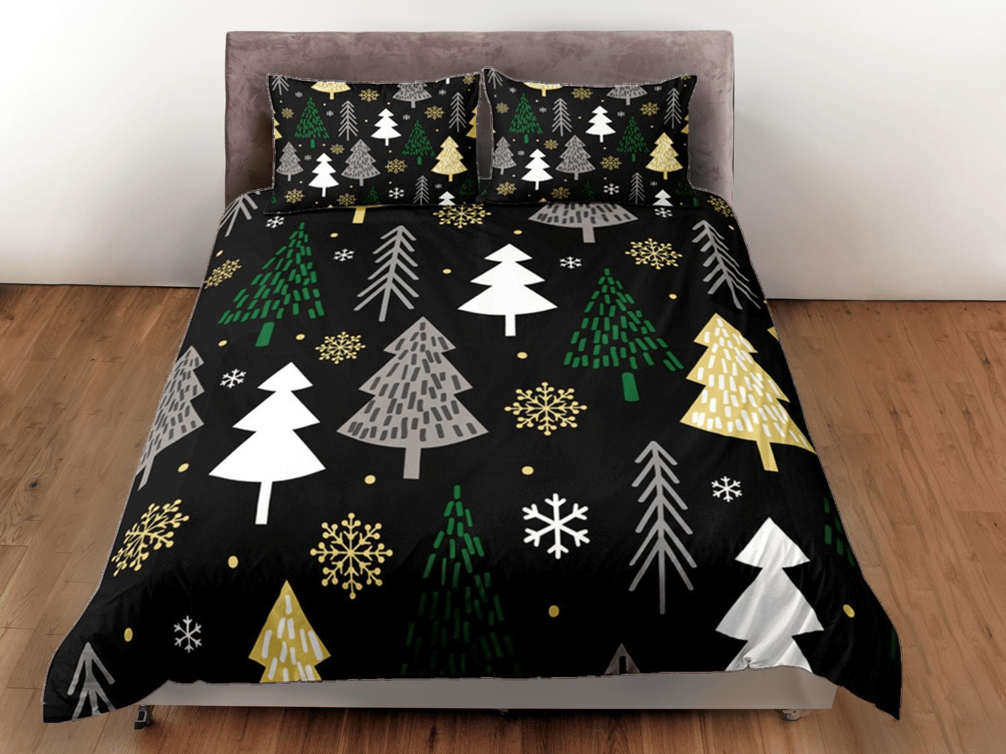 daintyduvet Christmas Gift Black Duvet Cover Set, Bedspread Holiday Gift Bedding Set