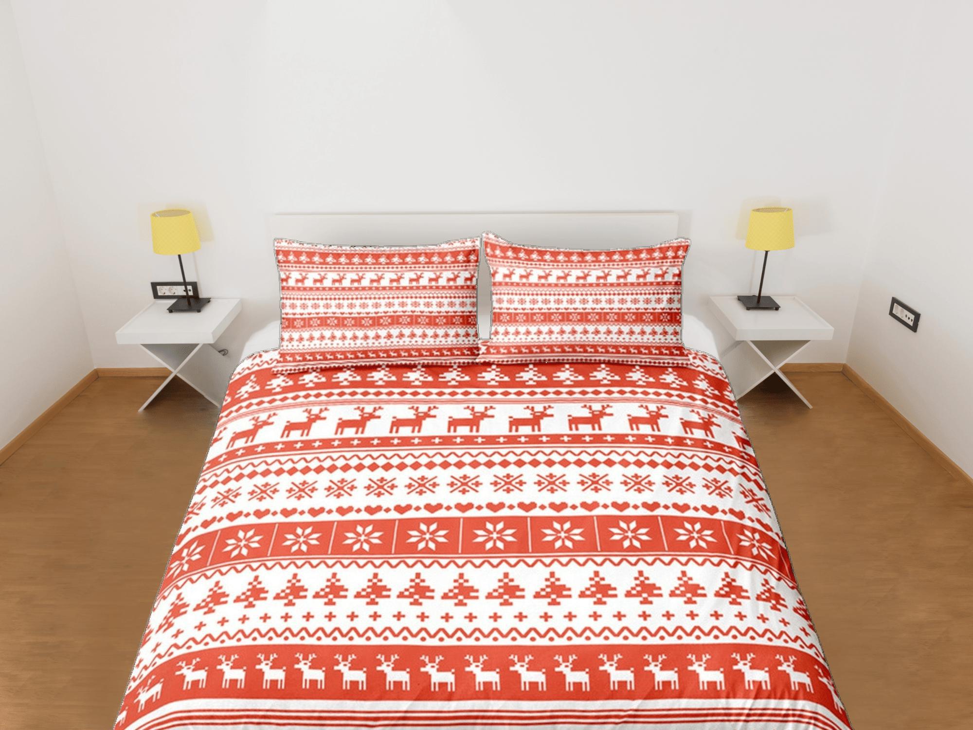 daintyduvet Christmas Gift Red Duvet Cover Pillowcase Bedspread Holiday Gift Bedding Set