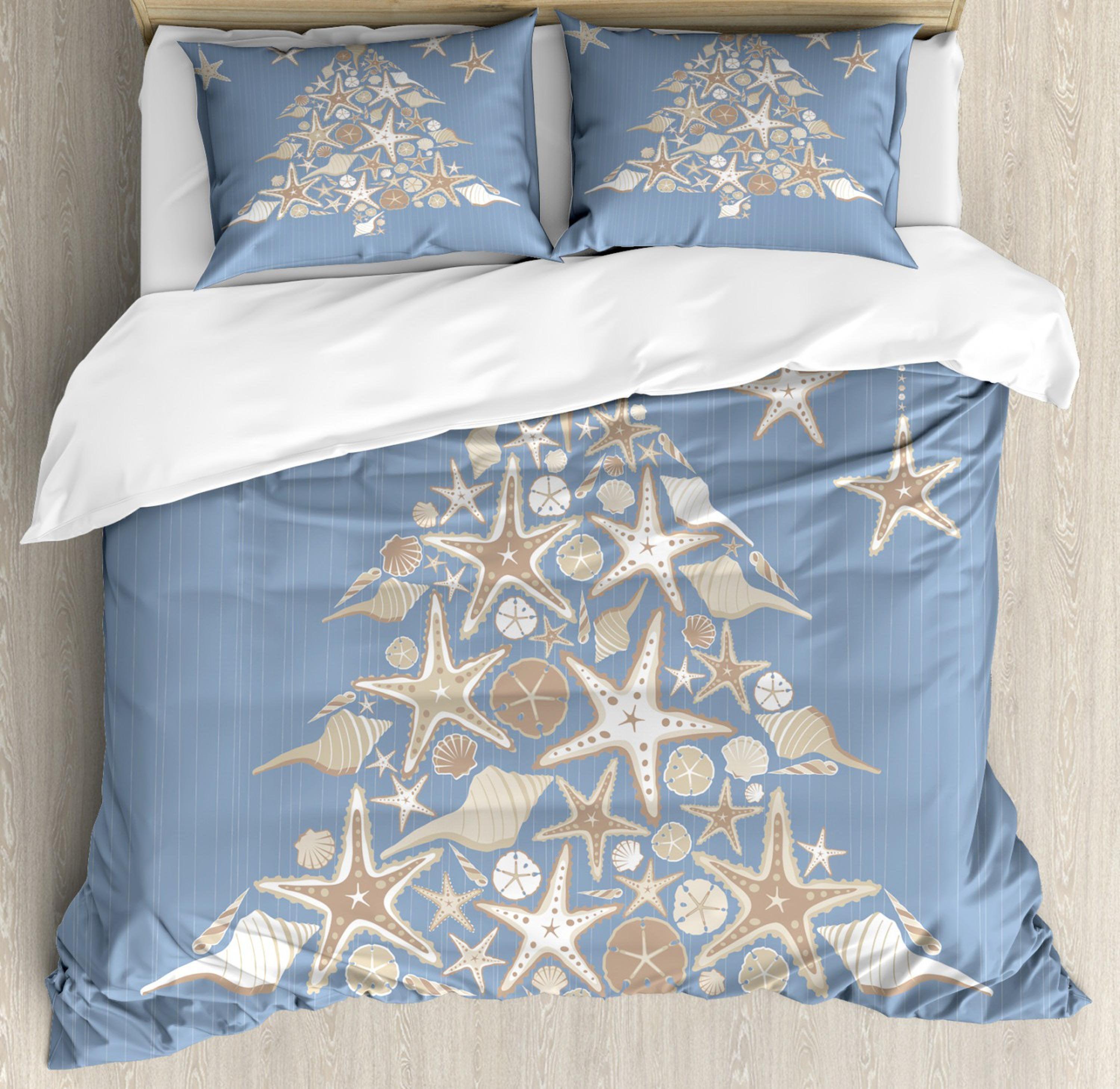 daintyduvet Coastal Grandma Christmas bedding & pillowcase holiday gift blue duvet cover king queen toddler bedding baby Christmas farmhouse decor