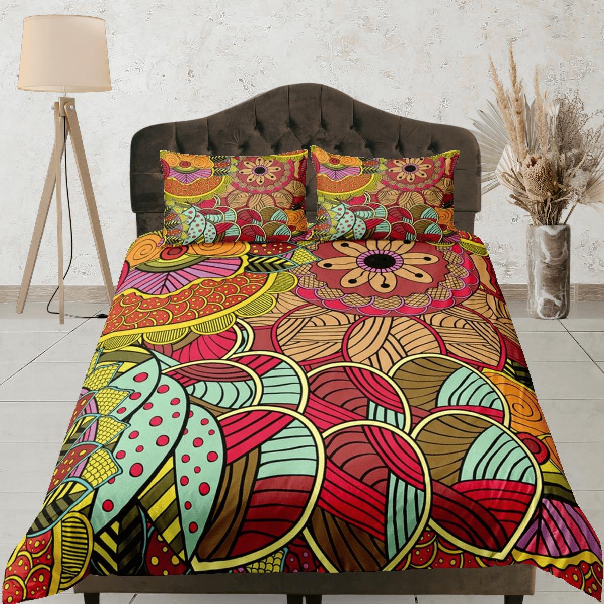 daintyduvet Colorful african pattern bedding set duvet cover, boho bedding african ethnic tribal design afrocentric designer bedding, south african gift