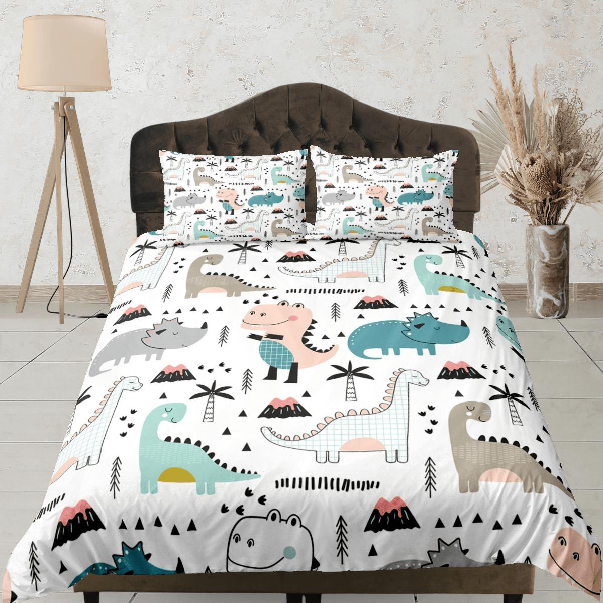 daintyduvet Colorful dinosaur bedding, kids bedding full, cute duvet cover set, dinosaur nursery bed decor, colorful bedding, baby dinosaur, toddler