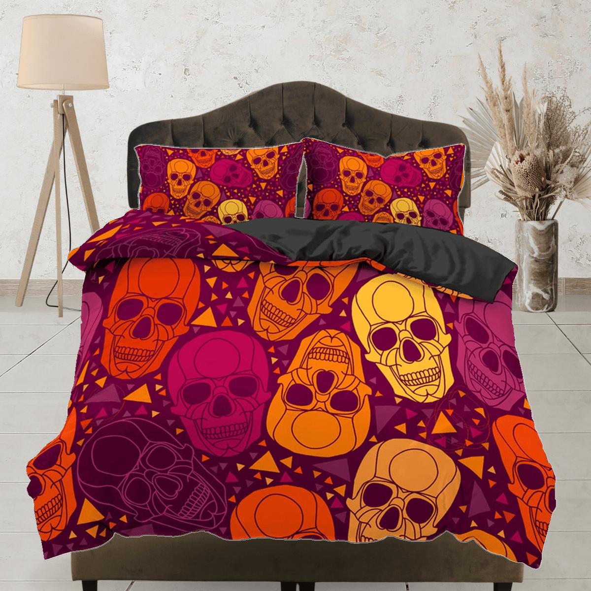 daintyduvet Colorful Skulls Duvet Cover Set Bedspread, Dorm Bedding with Pillowcase