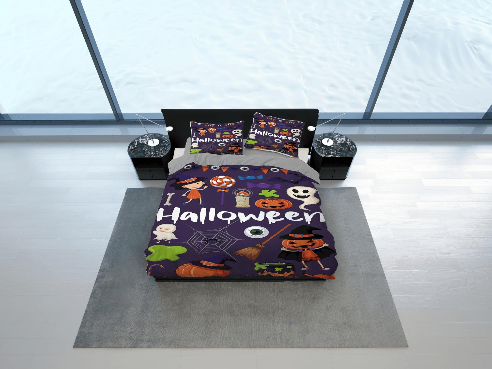 daintyduvet Cute halloween full size bedding & pillowcase, duvet cover set dorm bedding, halloween decor, nursery toddler bedding, halloween gift