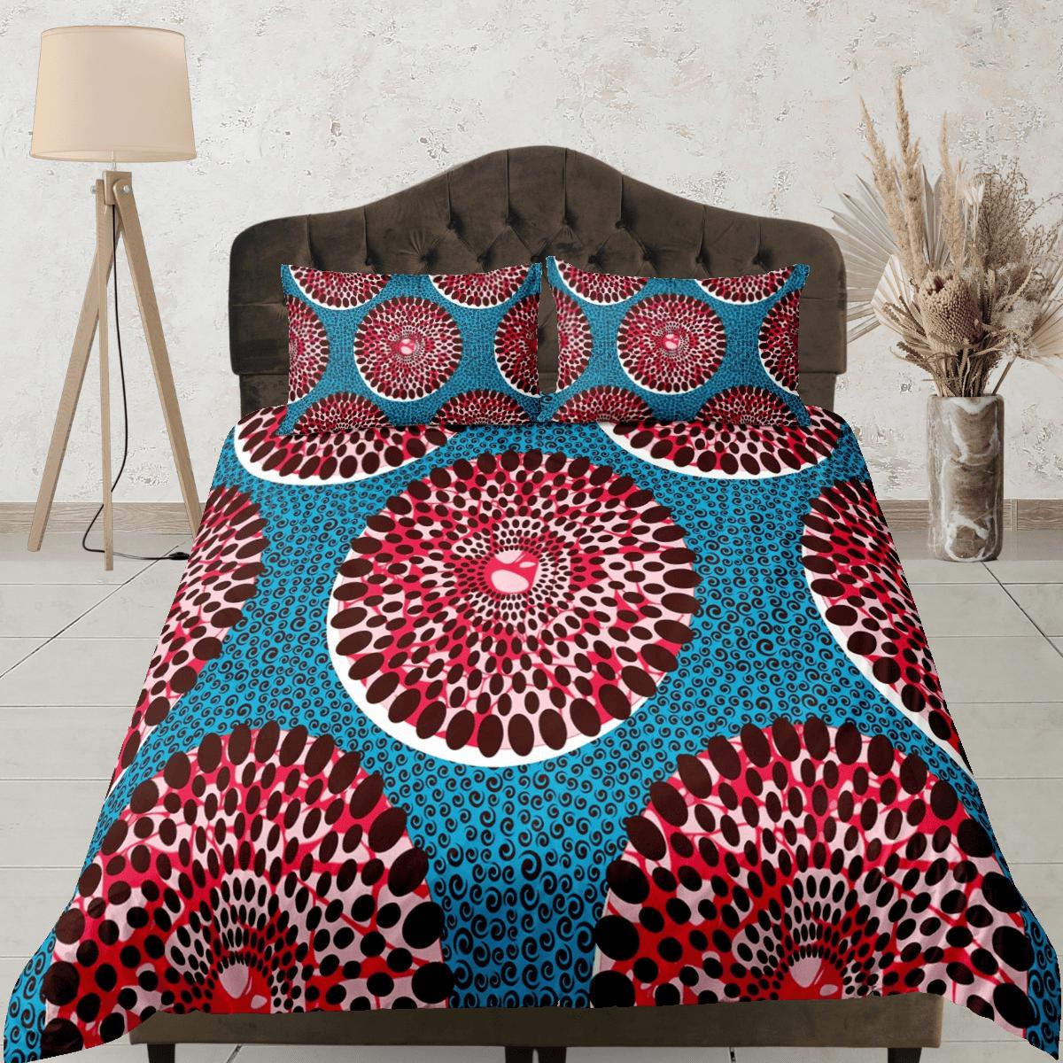 daintyduvet Dandelion african bedding duvet cover polka dot, boho bedding african ethnic tribal design, afrocentric designer bedding, south african gift